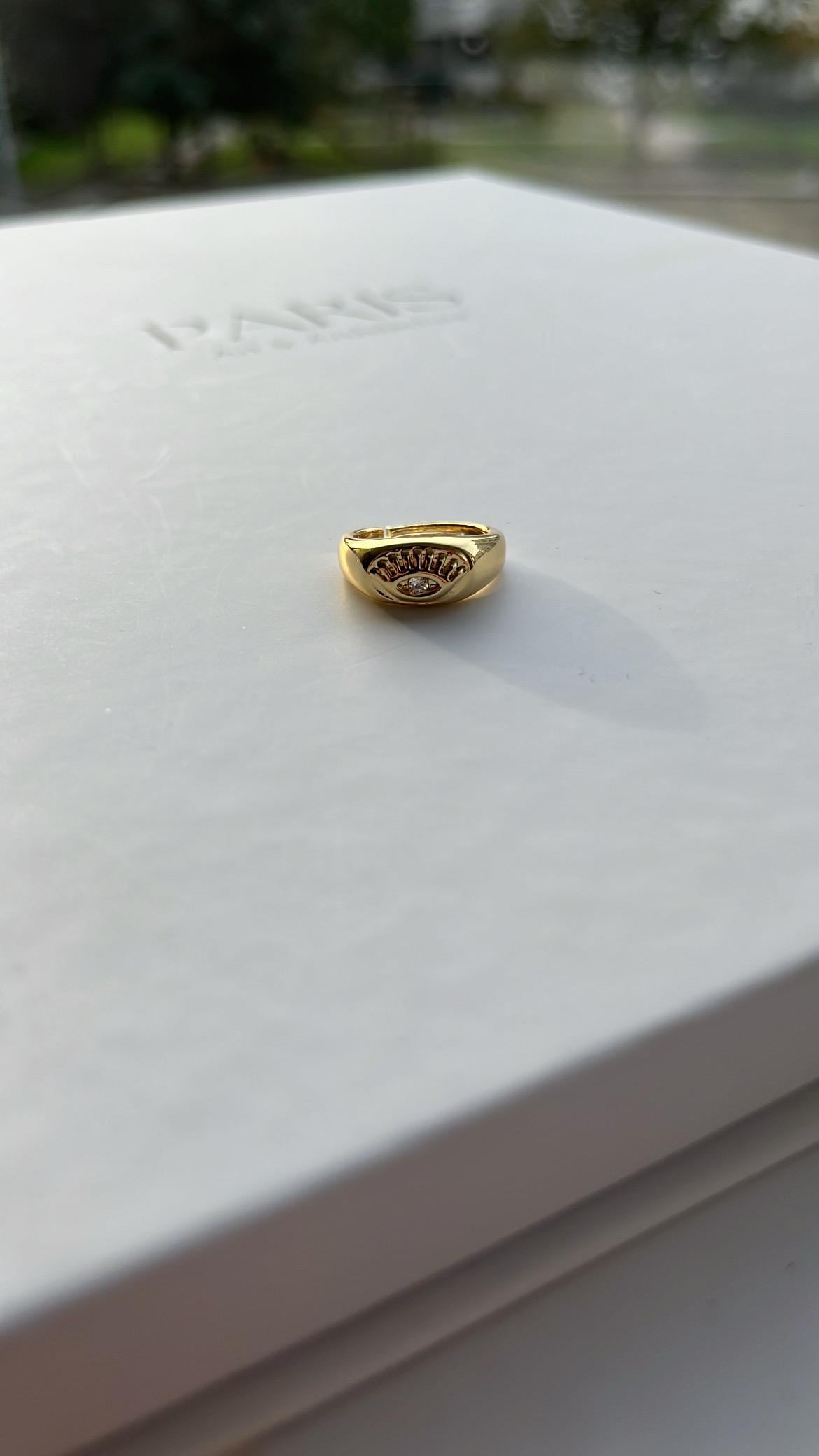 Gold Oval Göz Model Ayarlanabilir Yüzük