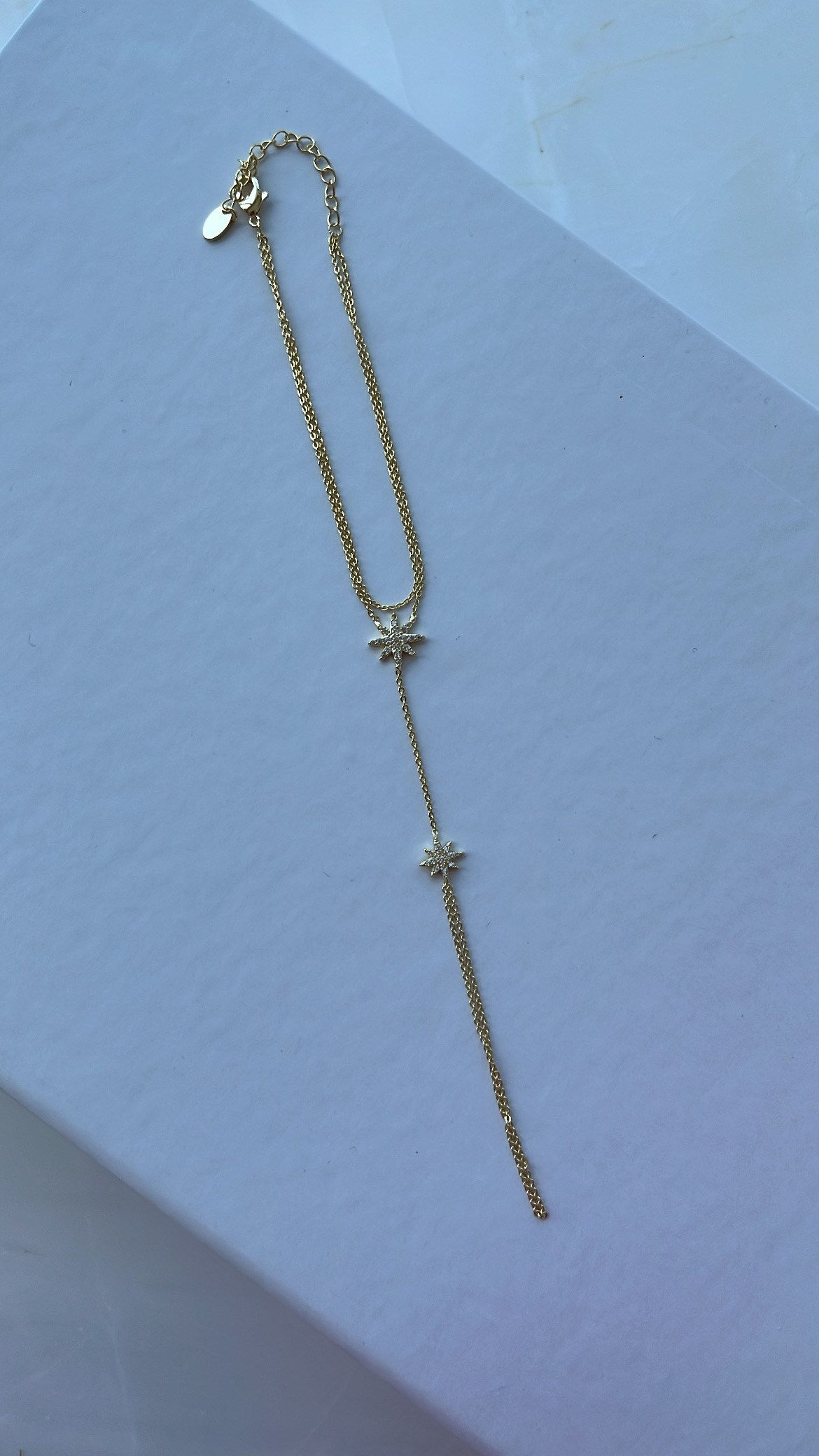 Gold Yıldız Taşlı Zincir Şahmeran