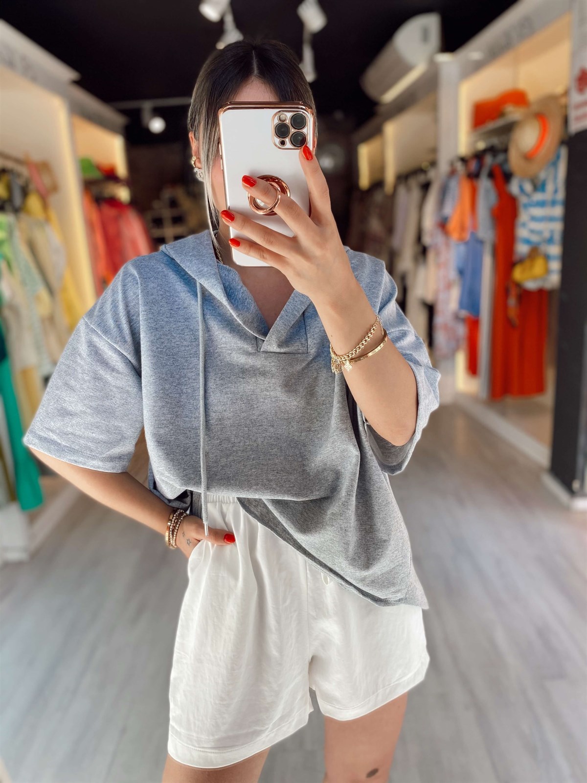Gri Renk Yazlık Sweat