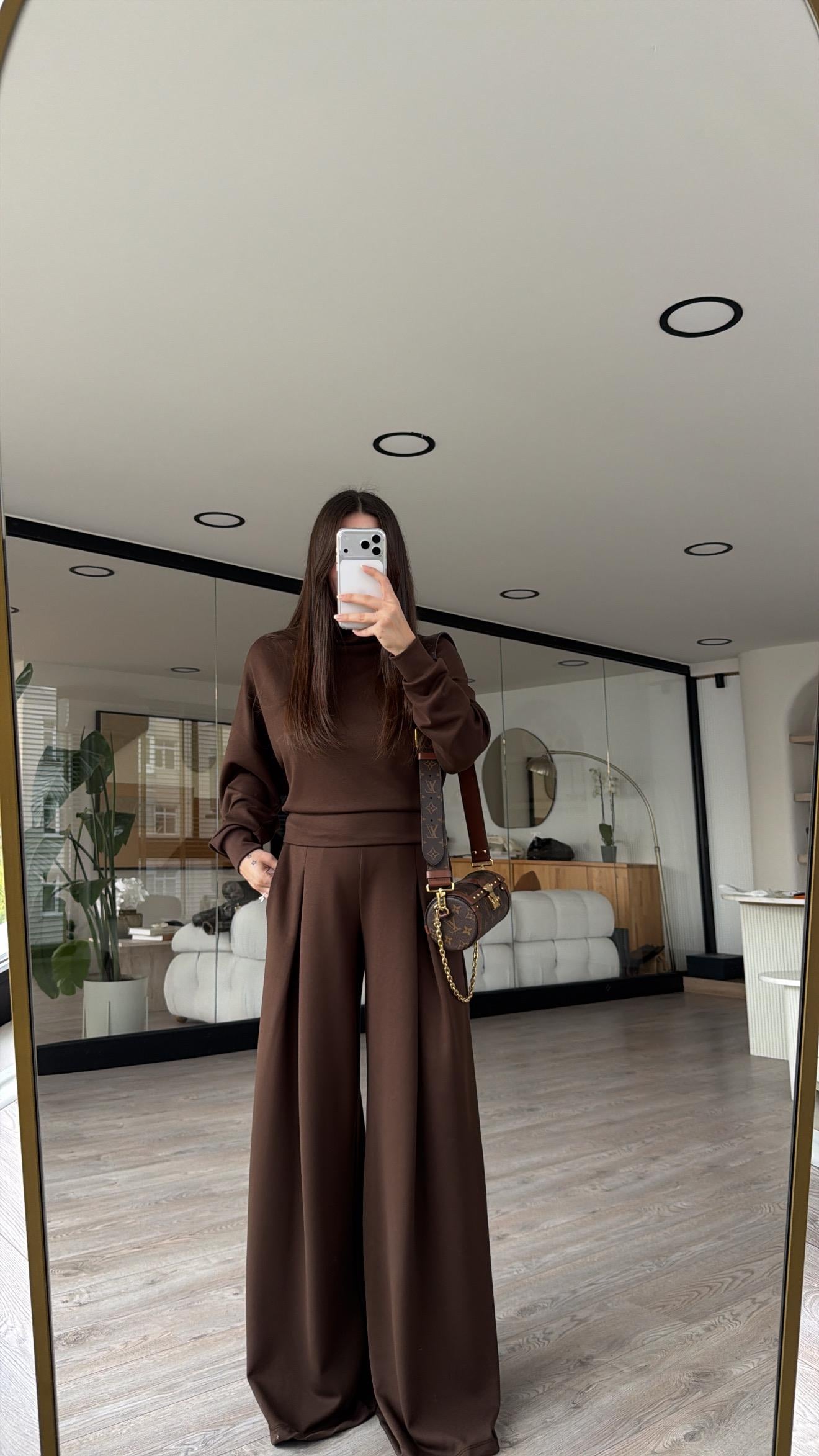 Kahve Balıkçı Yaka Marka Model Modal Takım