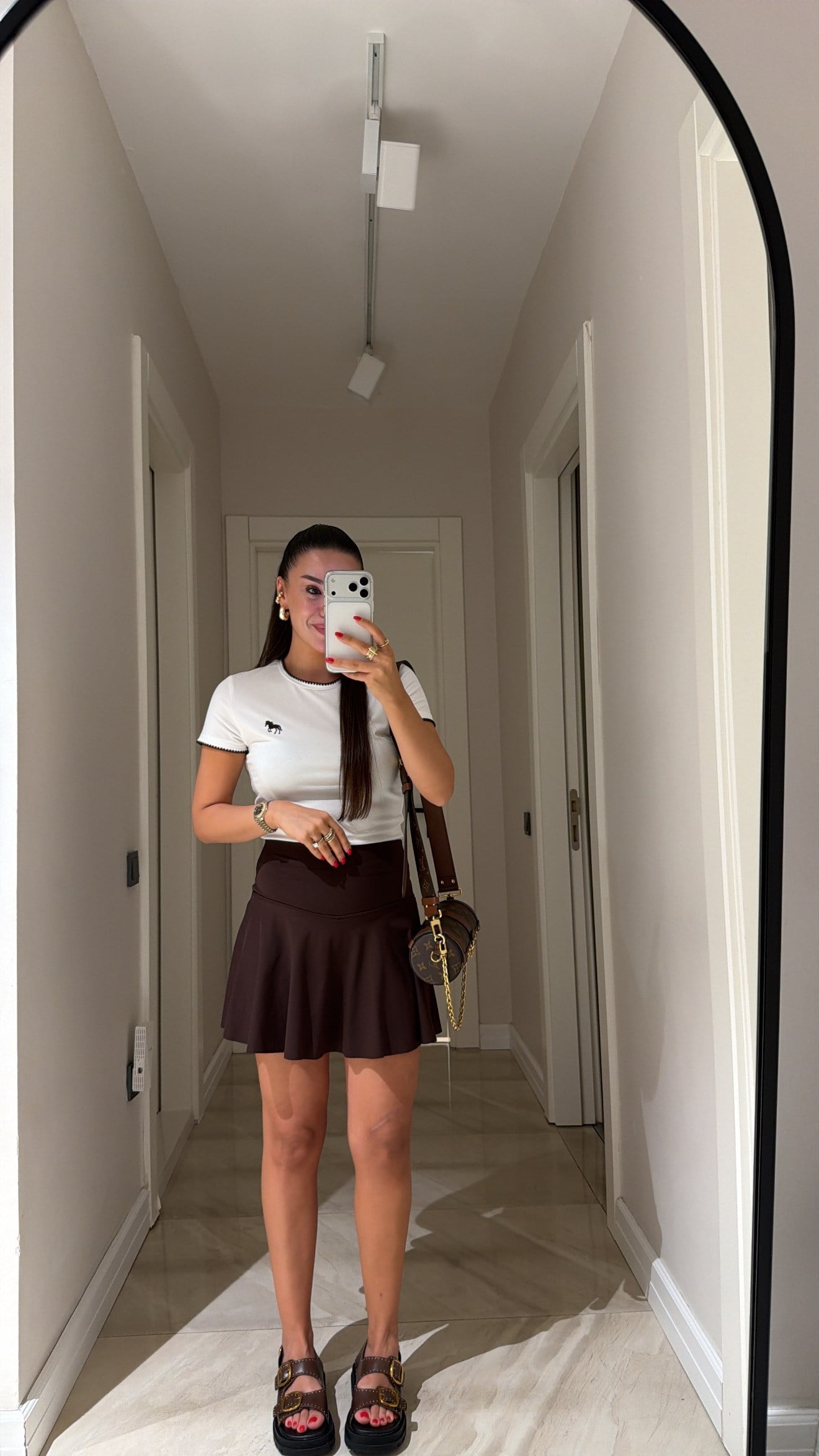 Kahve İçi Şortlu Marka Model Etek