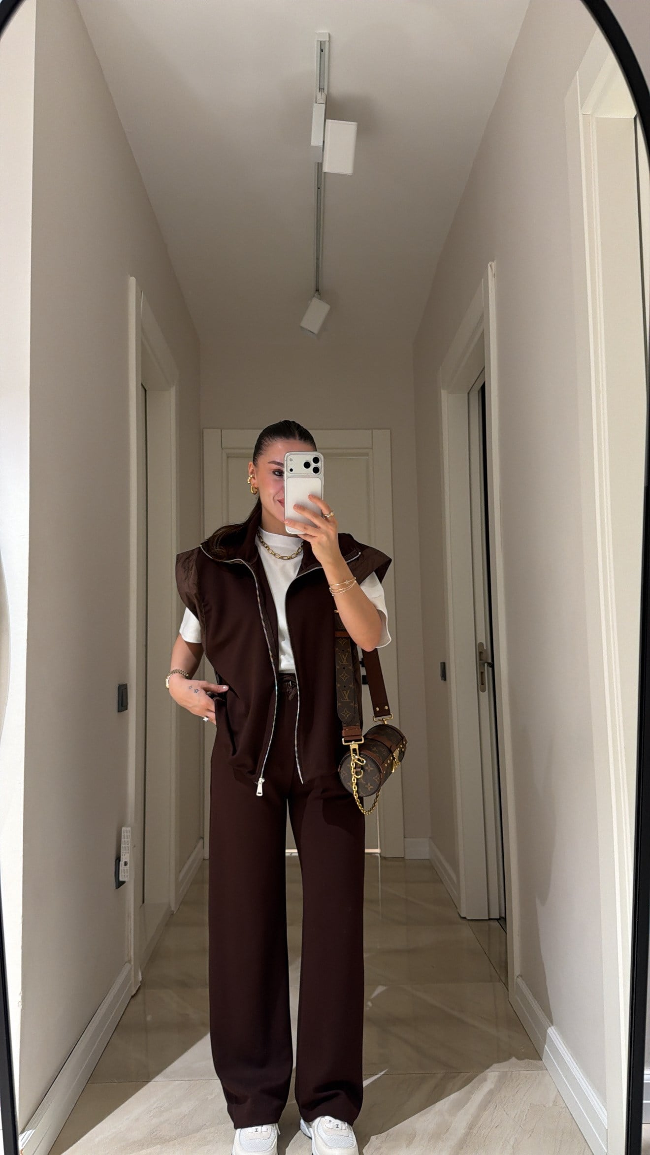 Kahve Paraşüt Detaylı Marka Model Yelek Takım