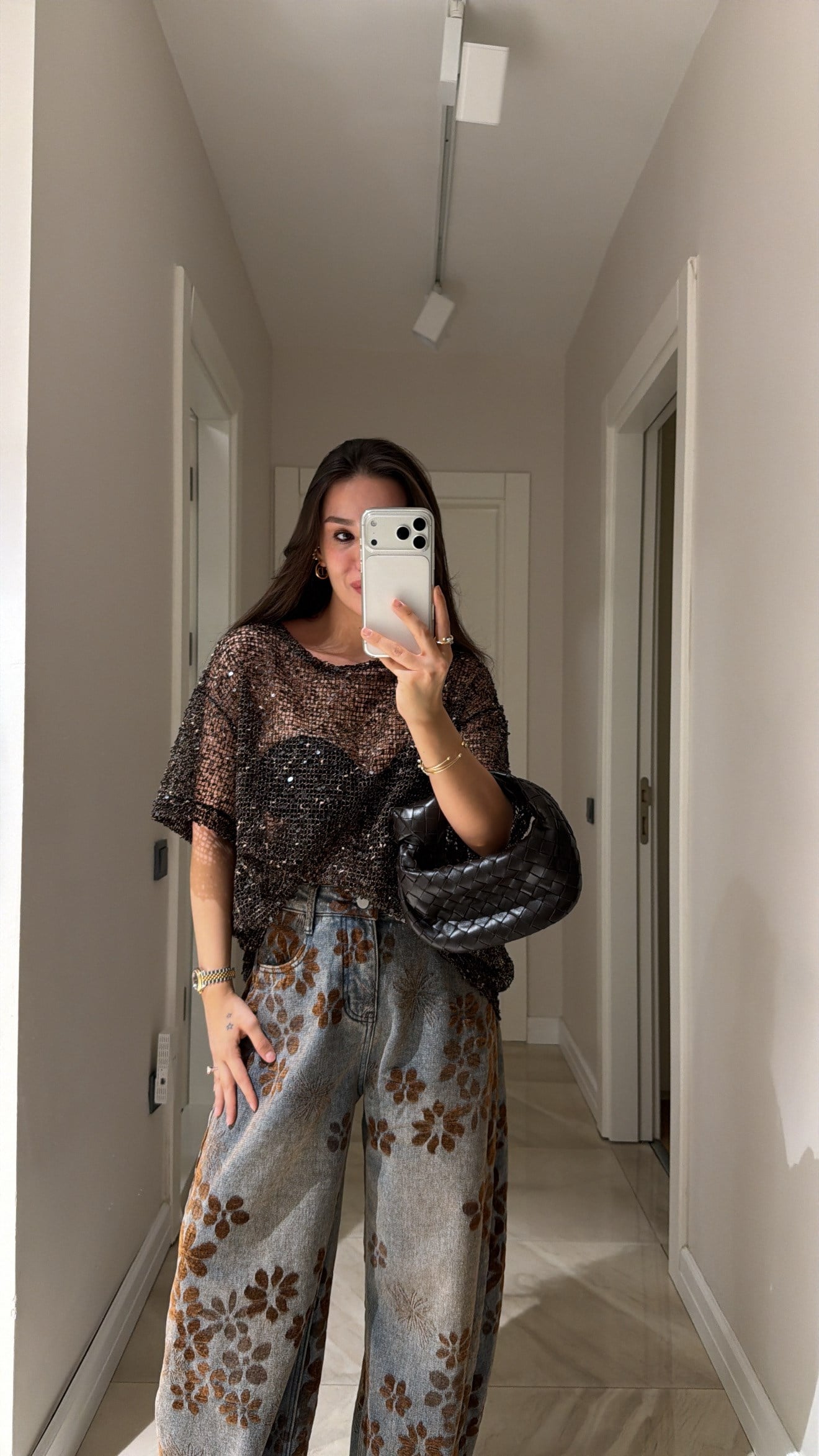 Kahve Pul Detaylı Marka Model Bluz