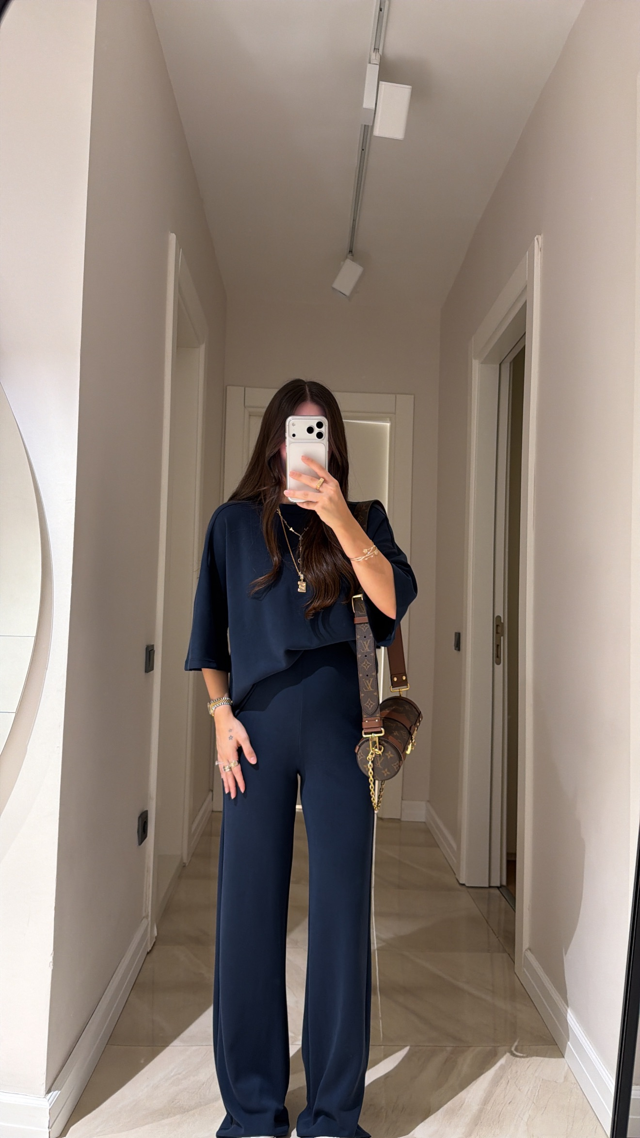 Lacivert Bel Lastikli Marka Model Modal Pantolon