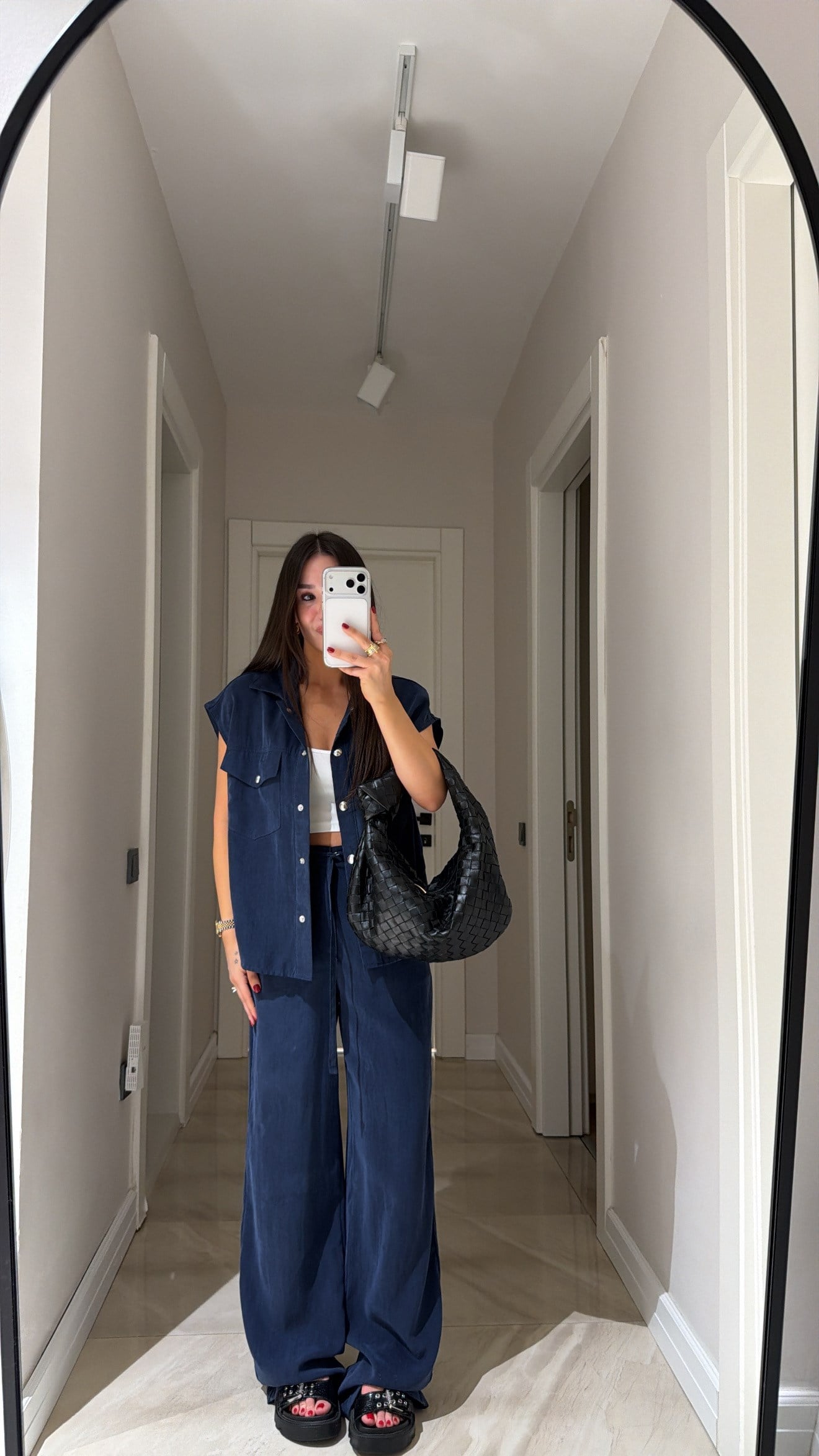 Lacivert Silver Düğmeli Yelek Pantolon Takım