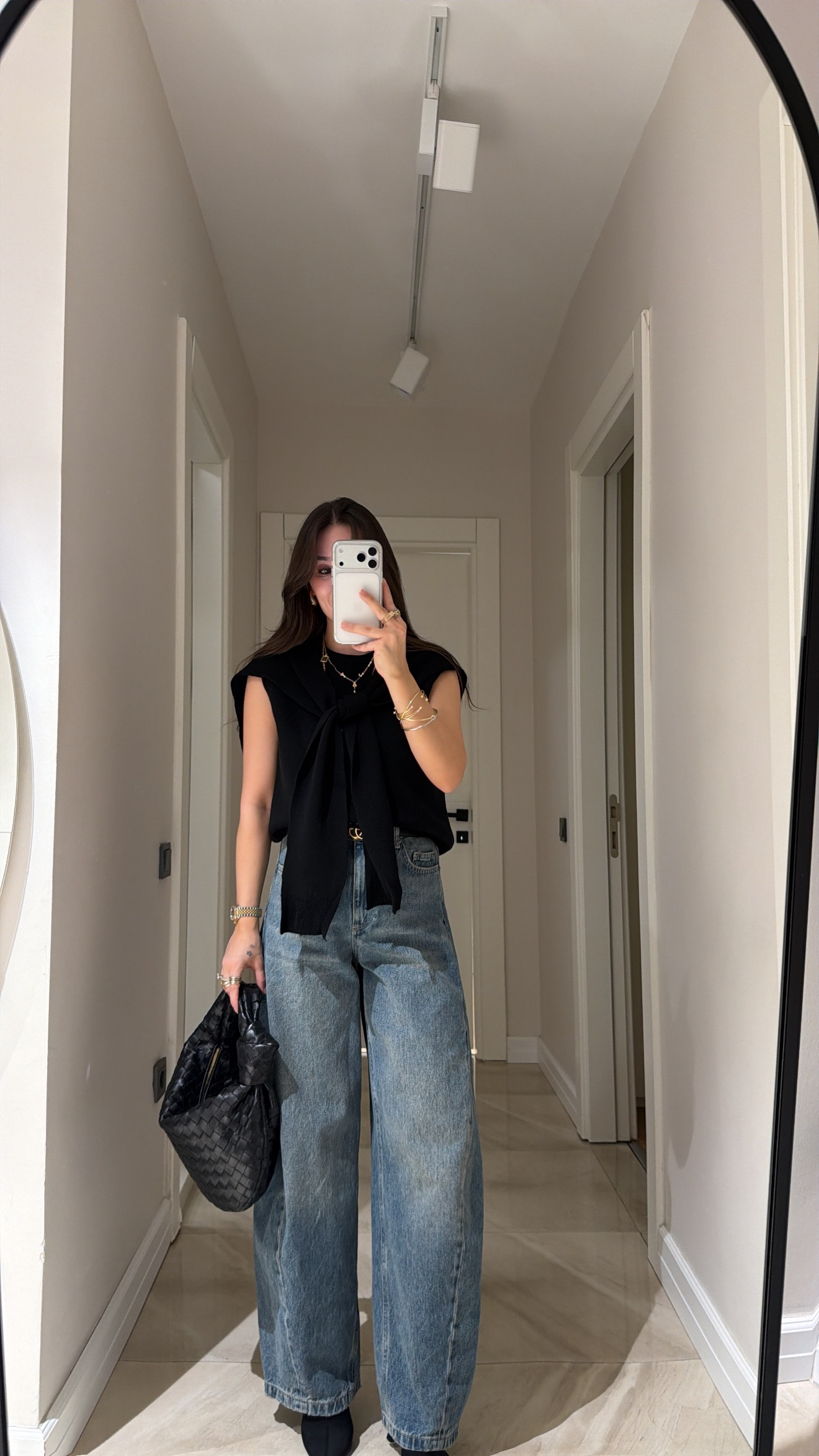 Mavi Eskitmeli Dikiş Detaylı Marka Model Baggy Jean