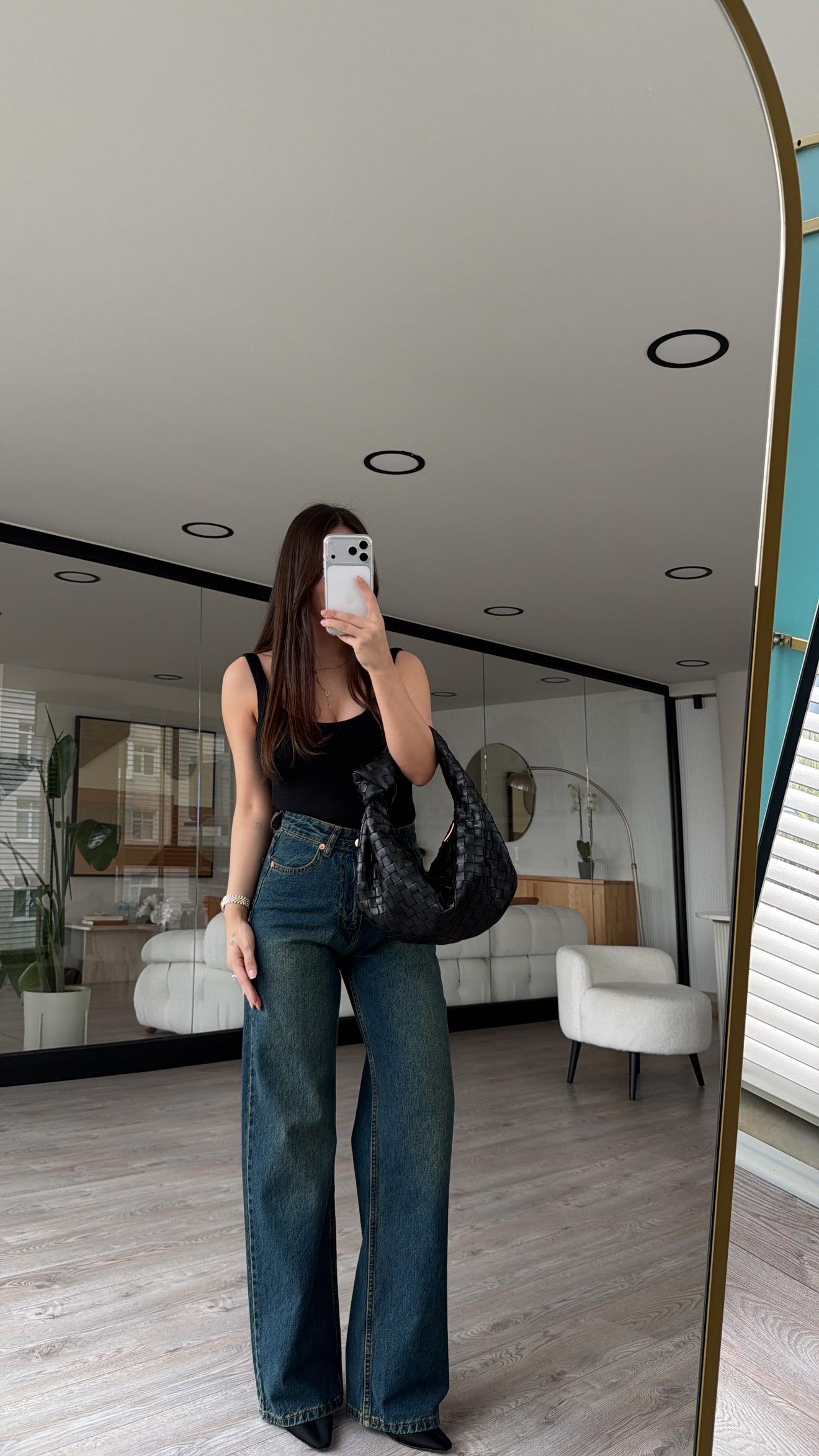 Mavi Eskitmeli Marka Model Bol Paça Jean 