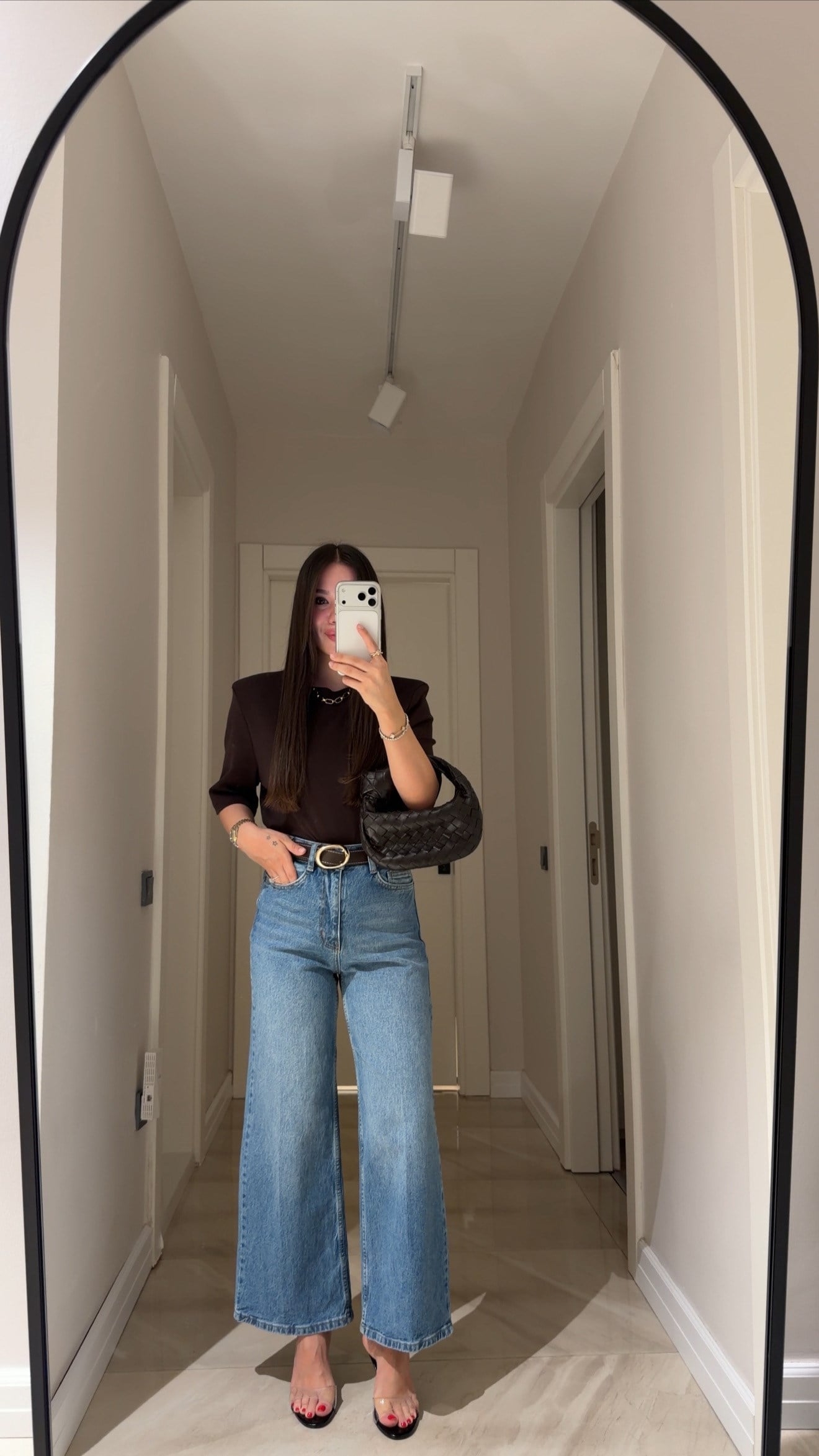 Mavi Kemerli Bilek Boy Marka Model Jean