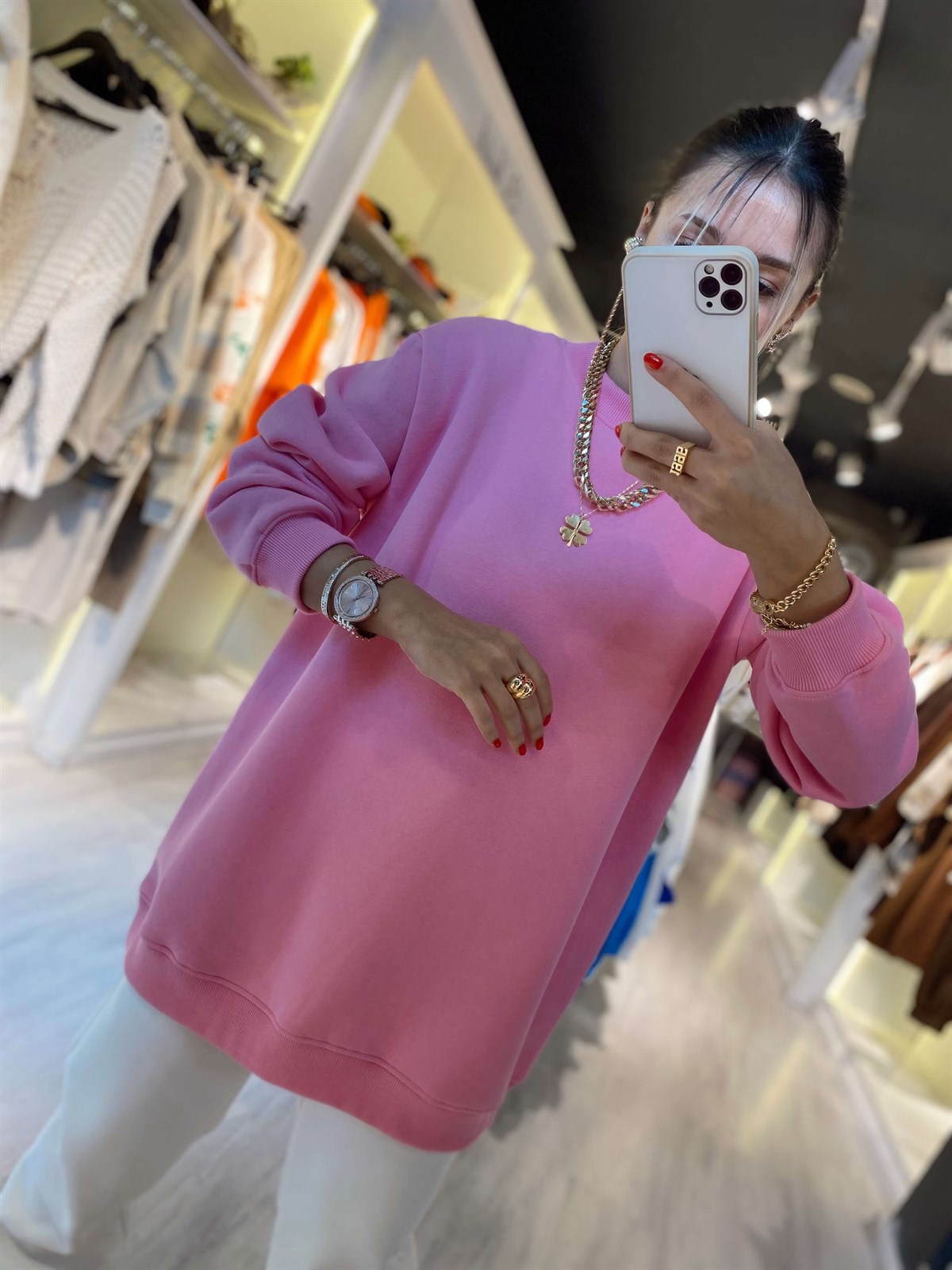 Pembe Boyfriend Sweat 