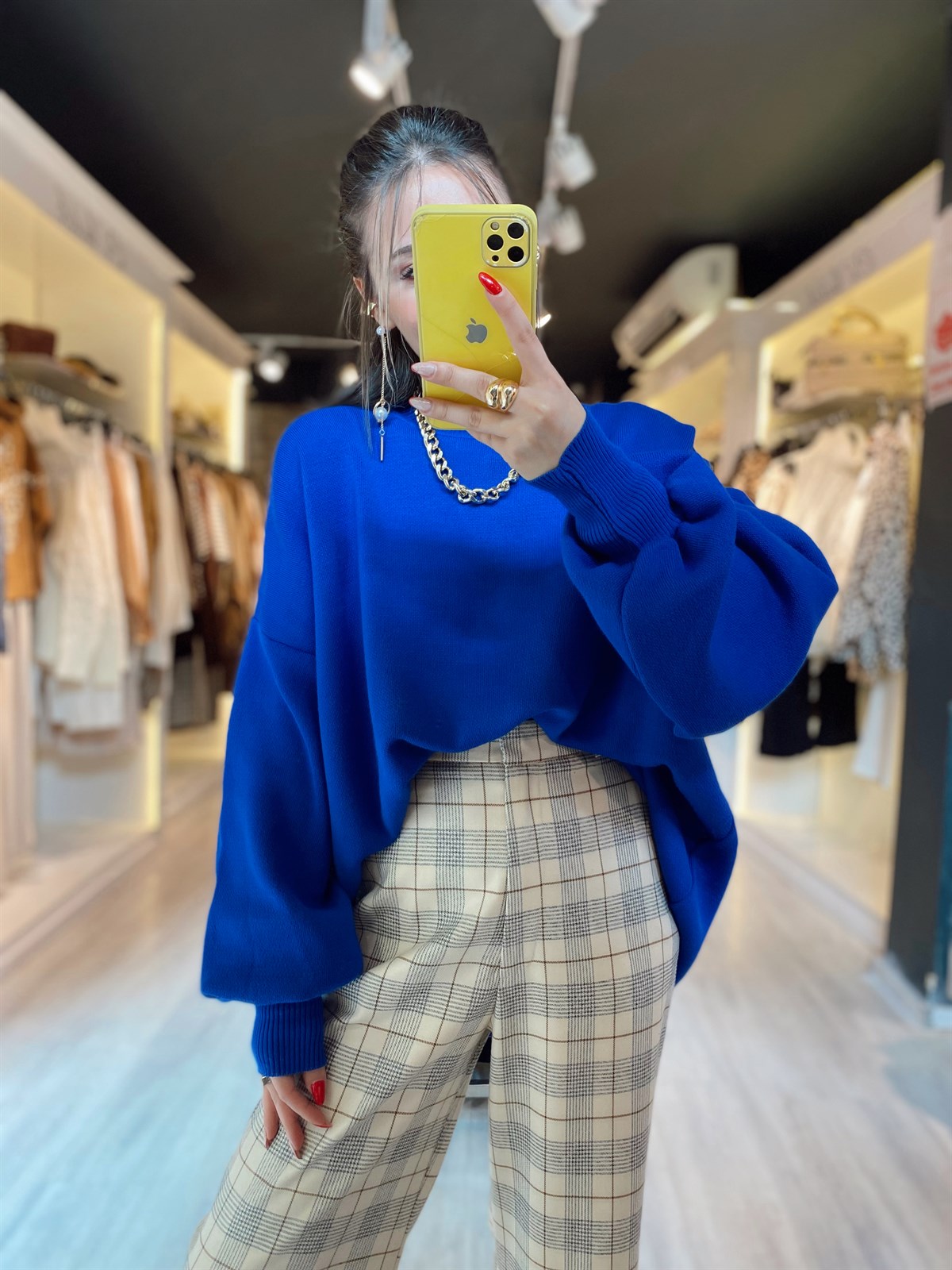 Saks Mavi Oversize Kazak 