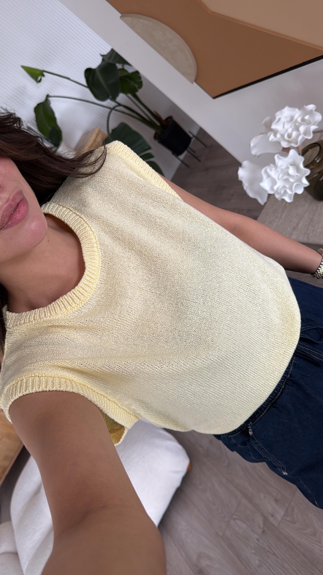 Sarı Bisiklet Yaka Marka Model Triko Süveter