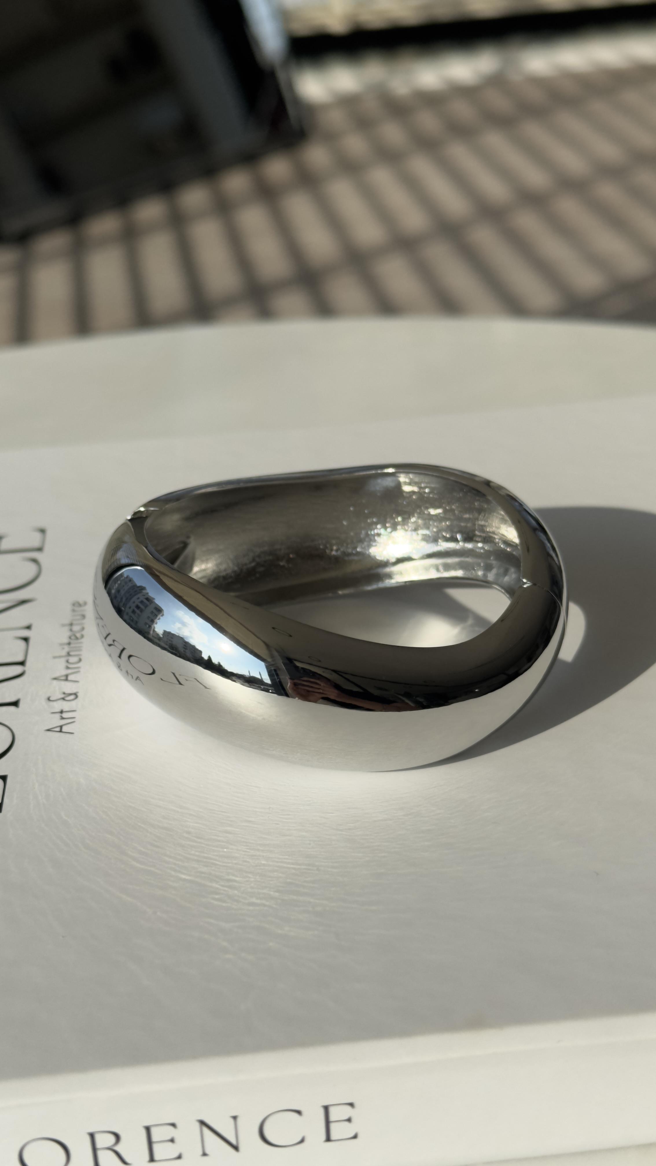 Silver Asimetrik Kelepçe Bileklik