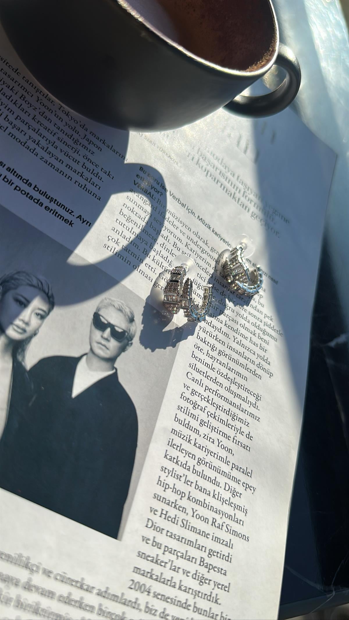 Silver Taşlı Yılan Küpe