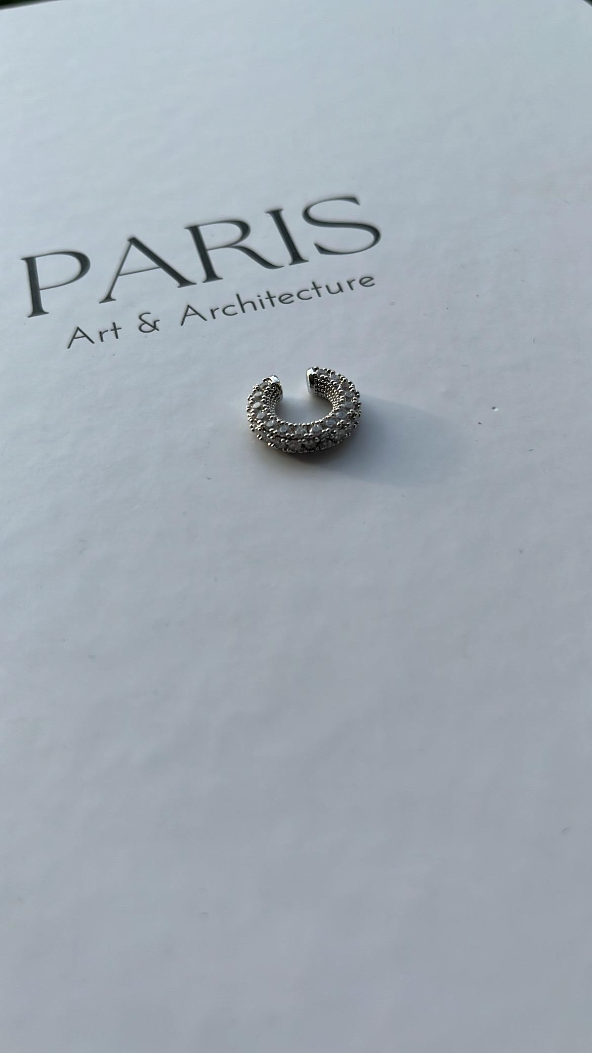 Silver Zirkon Taşlı İnce Kıkırdak Küpe