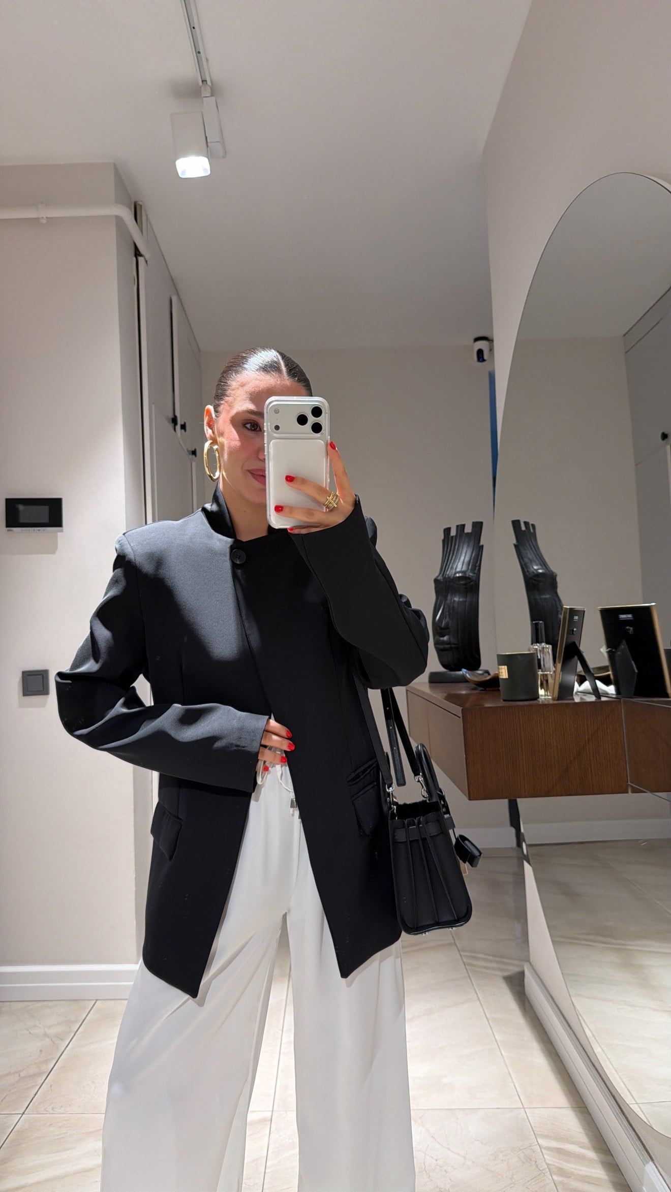 Siyah Hakim Yaka Tek Düğmeli Blazer Ceket