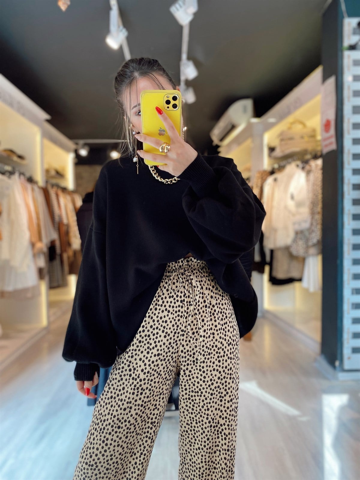 Siyah Oversize Kazak 
