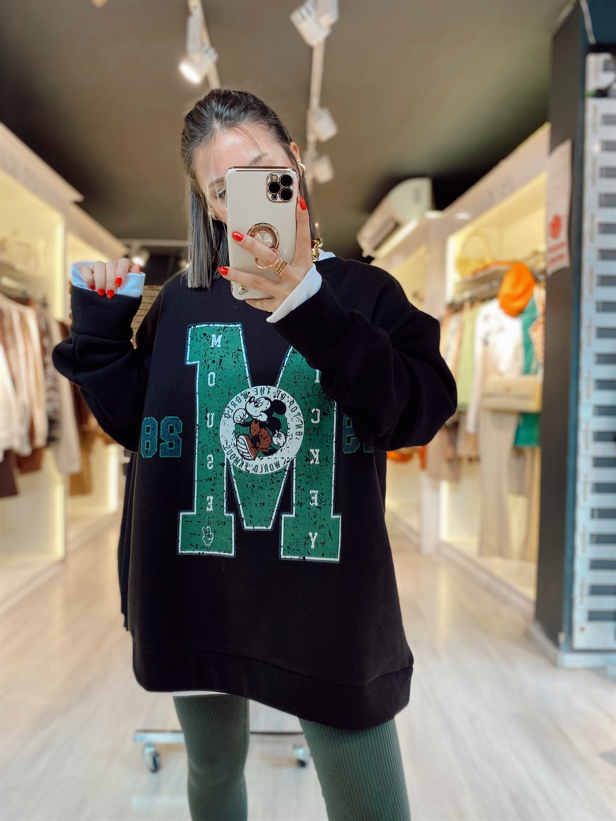 Siyah Şardonlu Mickey Sweat