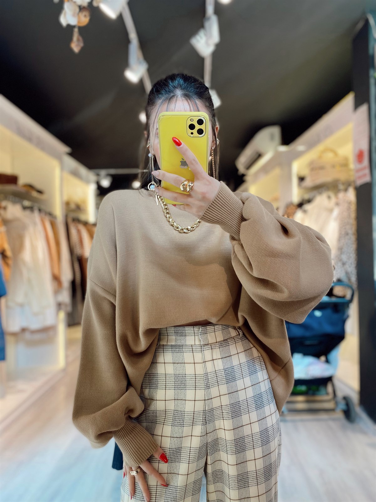 Sütlü Kahve Oversize Kazak 