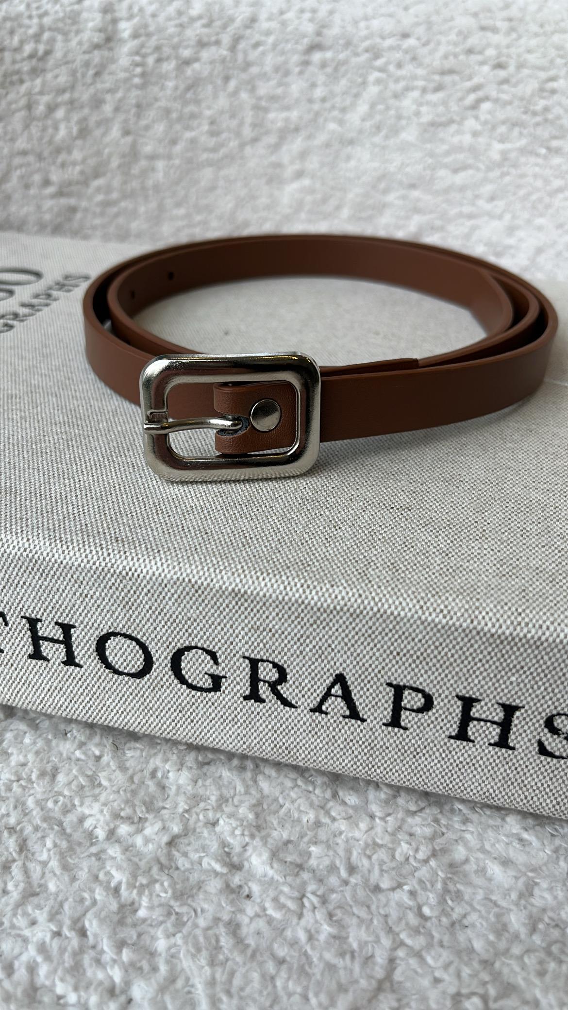 Taba Silver Küçük Dikdörtgen Tokalı İnce Kemer