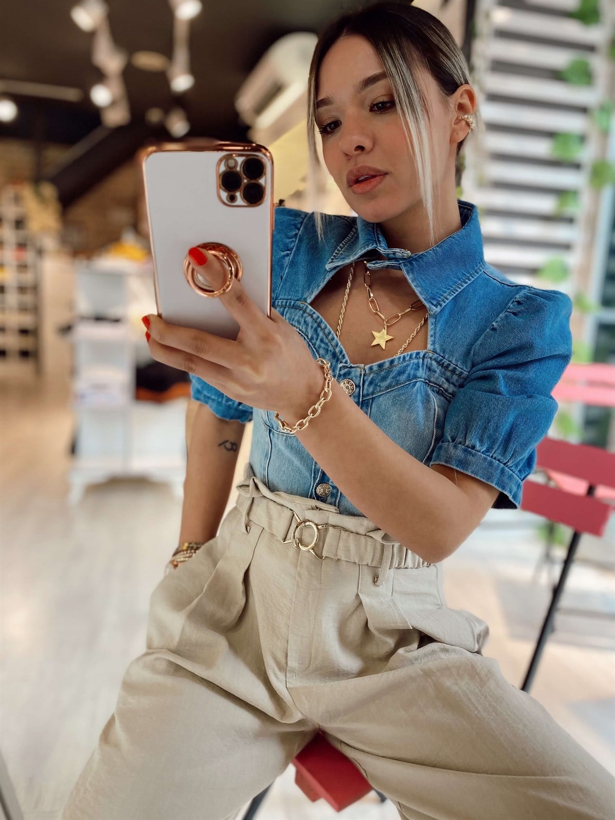 Tasarım Kot Bluz