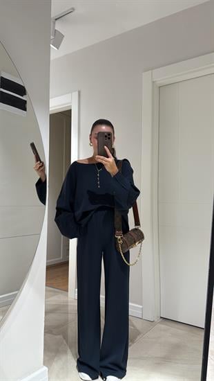 Füme Kesik Detaylı Sweat Modal Takım