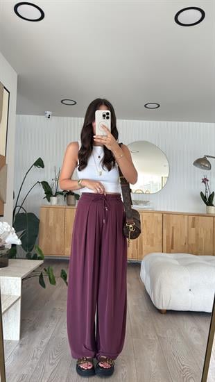 Mürdüm Bel Bağcıklı Marka Model Salaş Pantolon