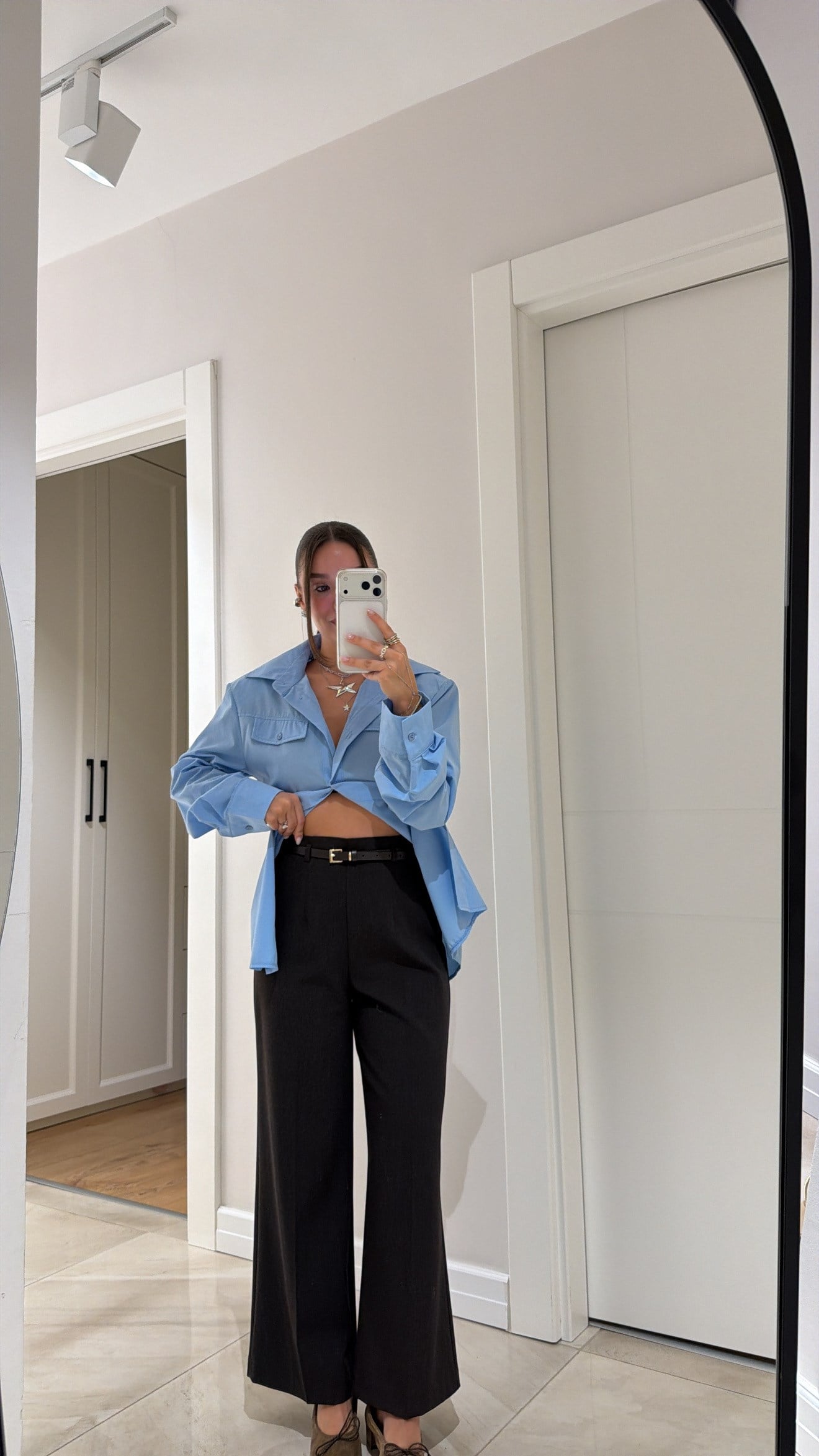 Kahve İnce Kemerli Dilvin Culotte Pantolon