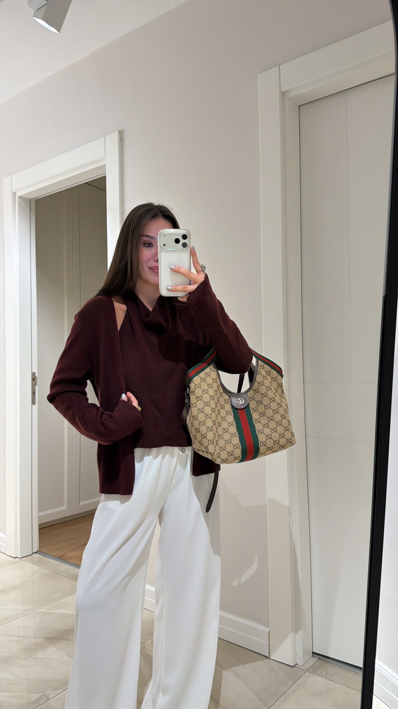 Bordo İçinden Body Detaylı Triko Hırka 