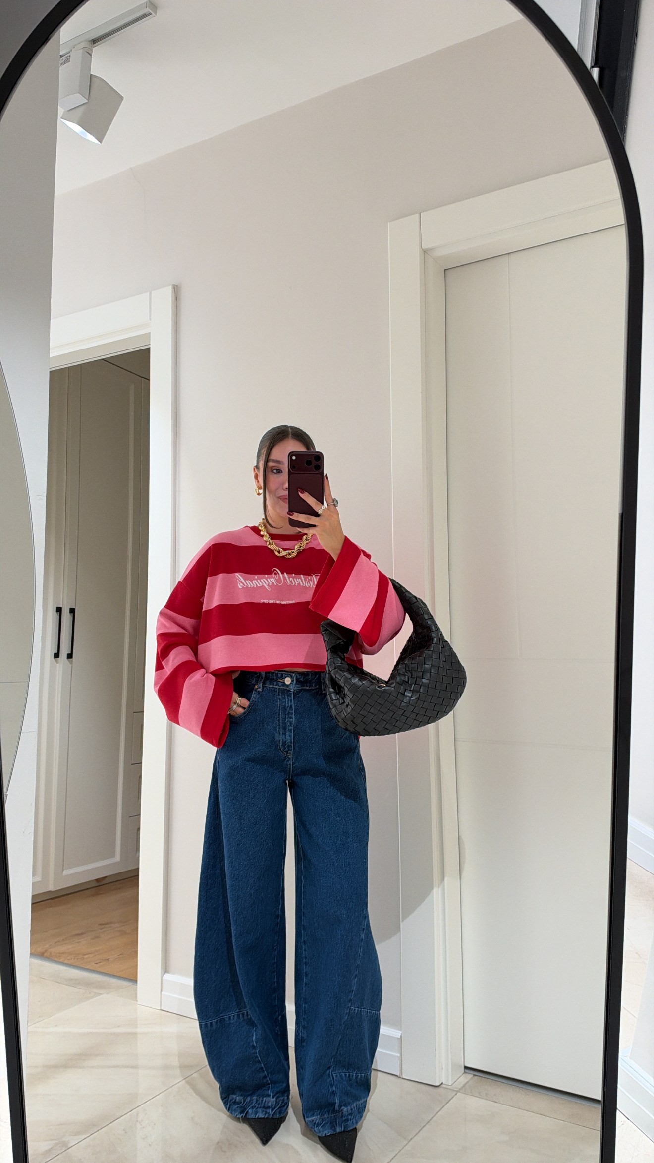 Lacivert Yanı Çift Dikiş Detaylı Barrel Jean