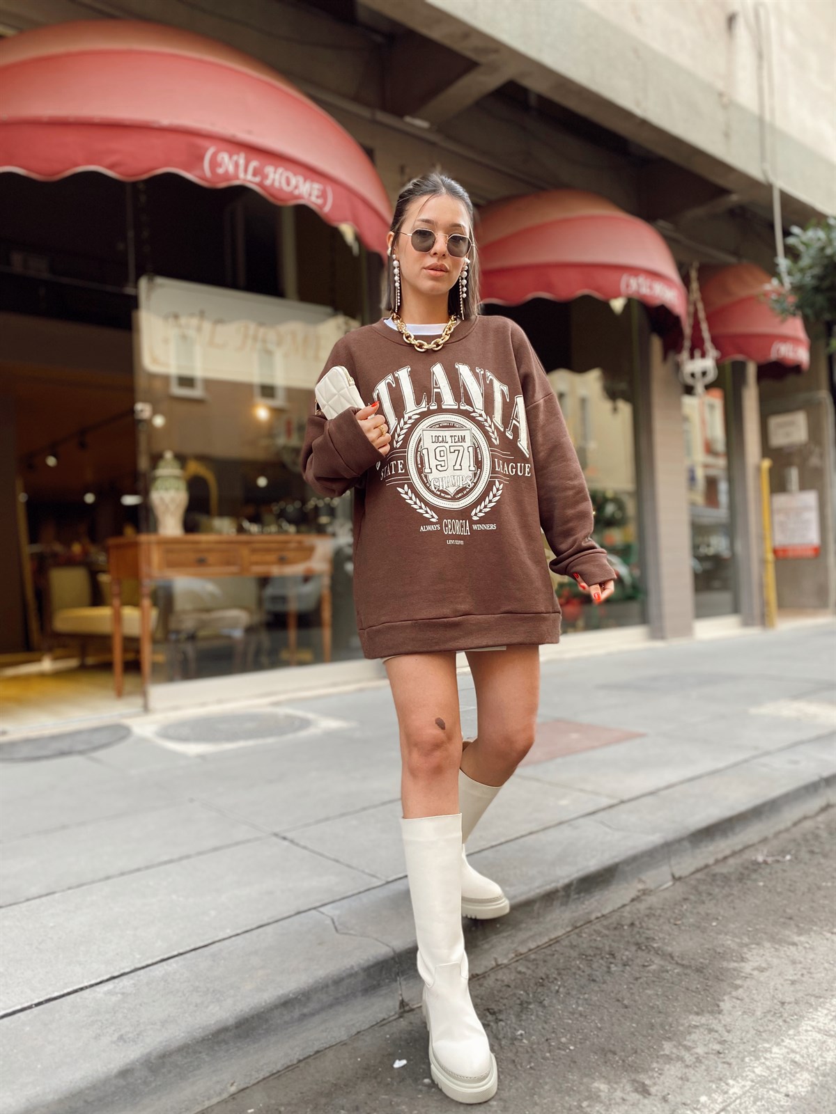 Acı Kahve Atlanta Baskılı Sweat