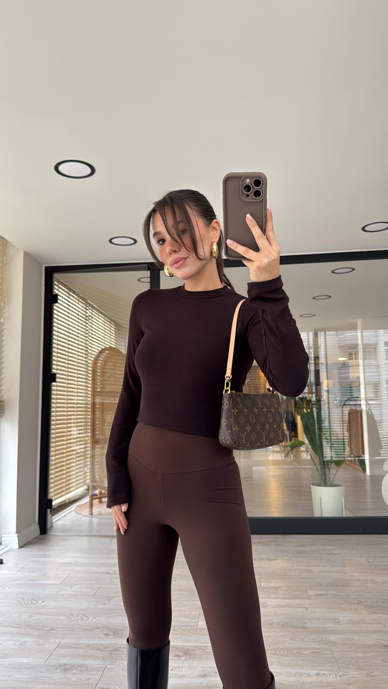 Acı Kahve Bisiklet Yaka Marka Model Soft Touch Body 