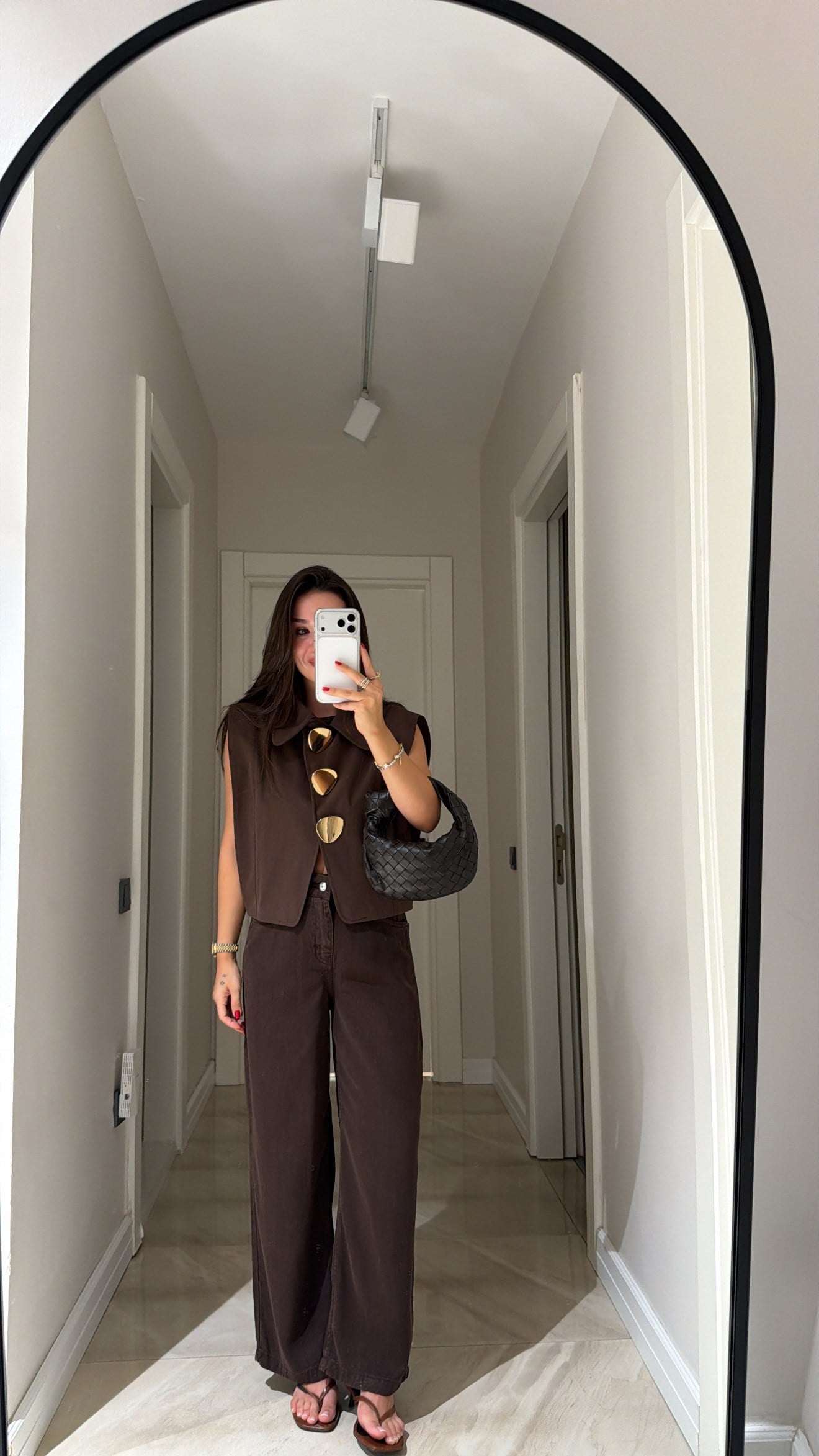Acı Kahve Cepli Culotte Pantolon