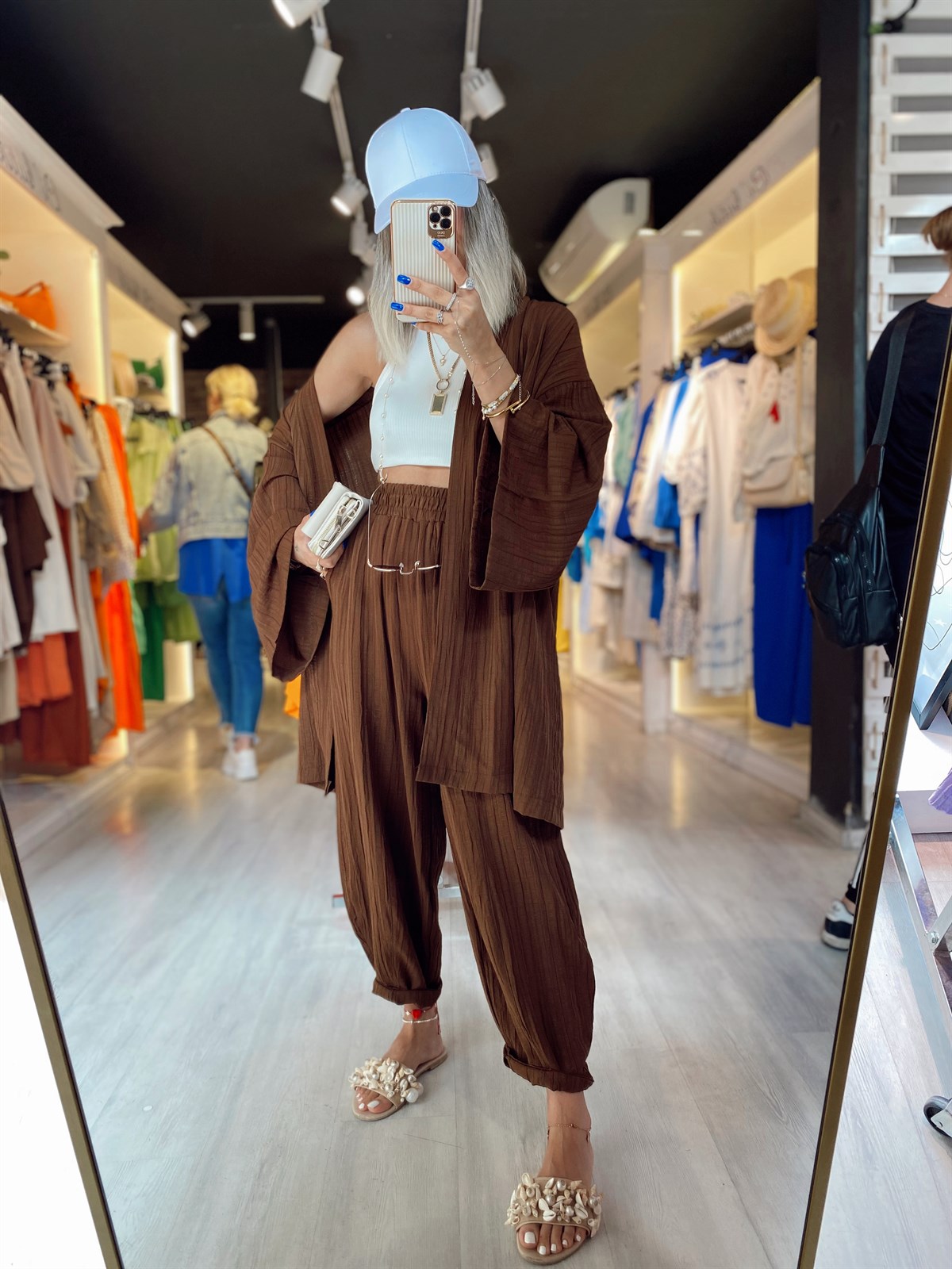 Acı Kahve Gofreli Kimono Takım