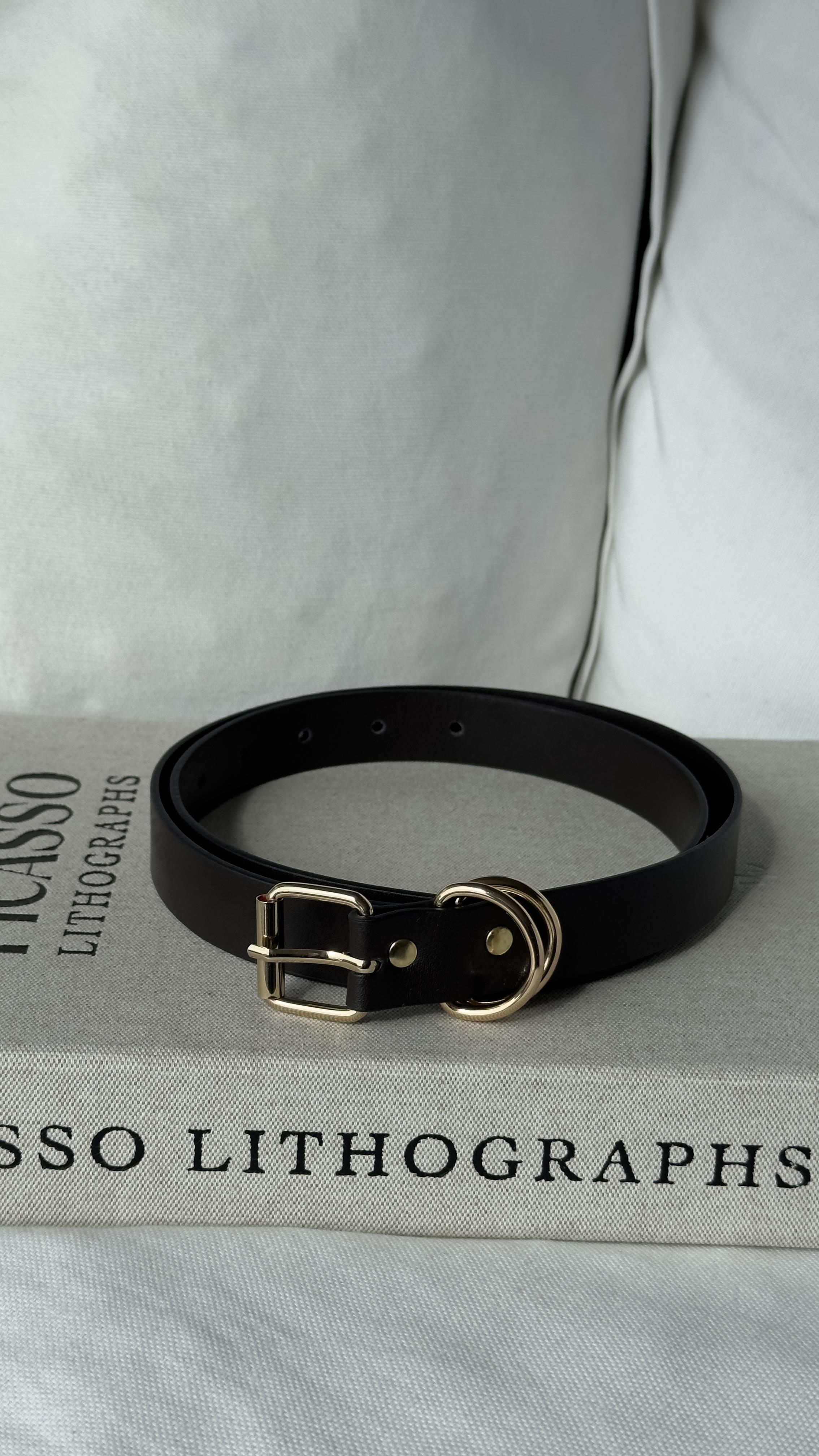 Acı Kahve Gold Çift Halkalı Kemer