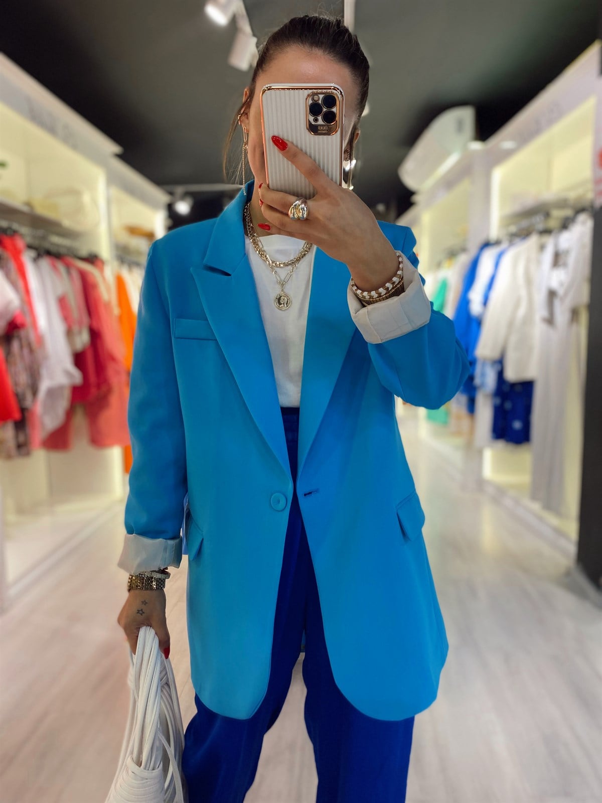 Açık Mavi Blazer Ceket 