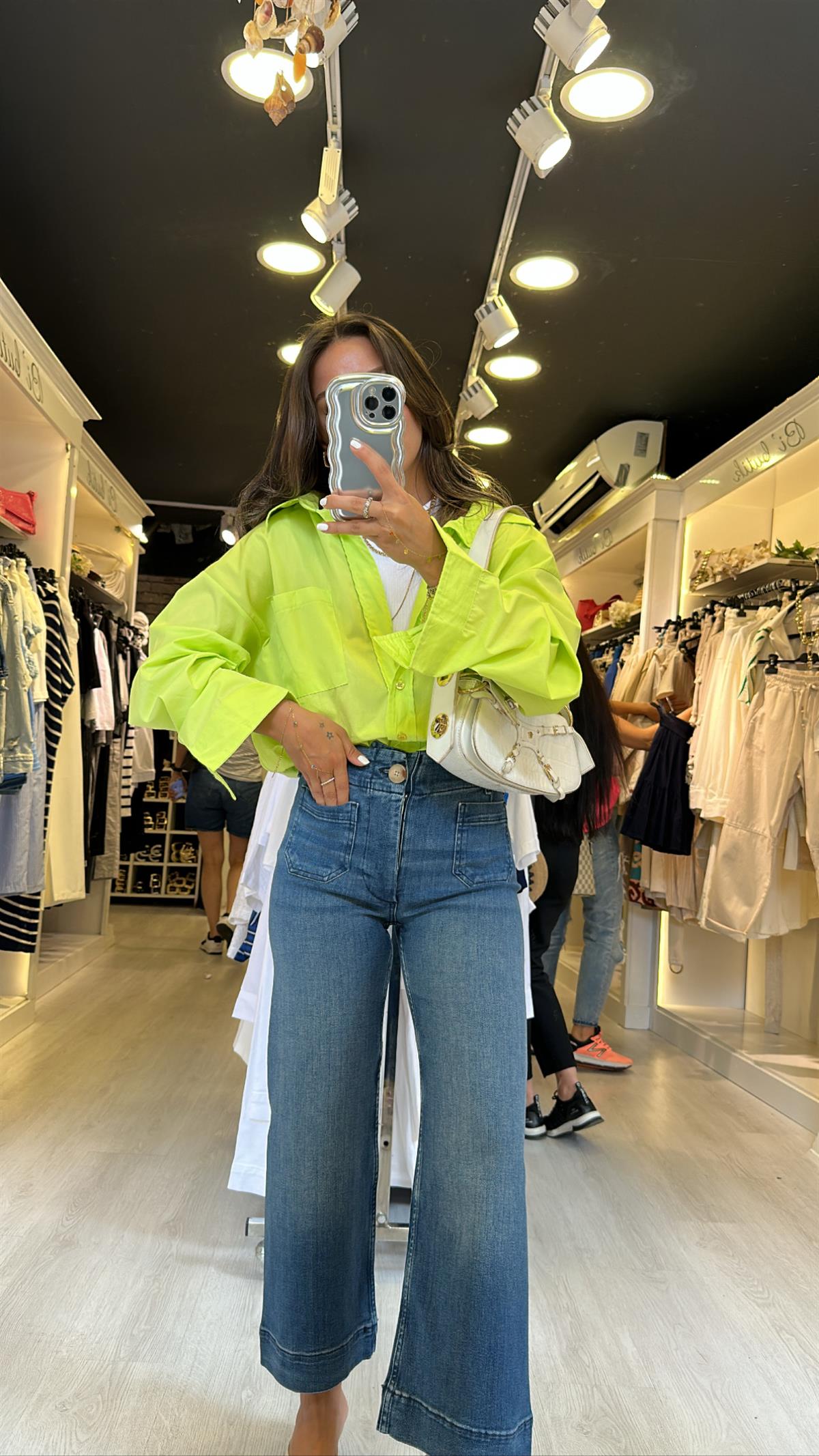 Açık Mavi Ön Cep Detaylı Midi Boy Jean Pantolon 