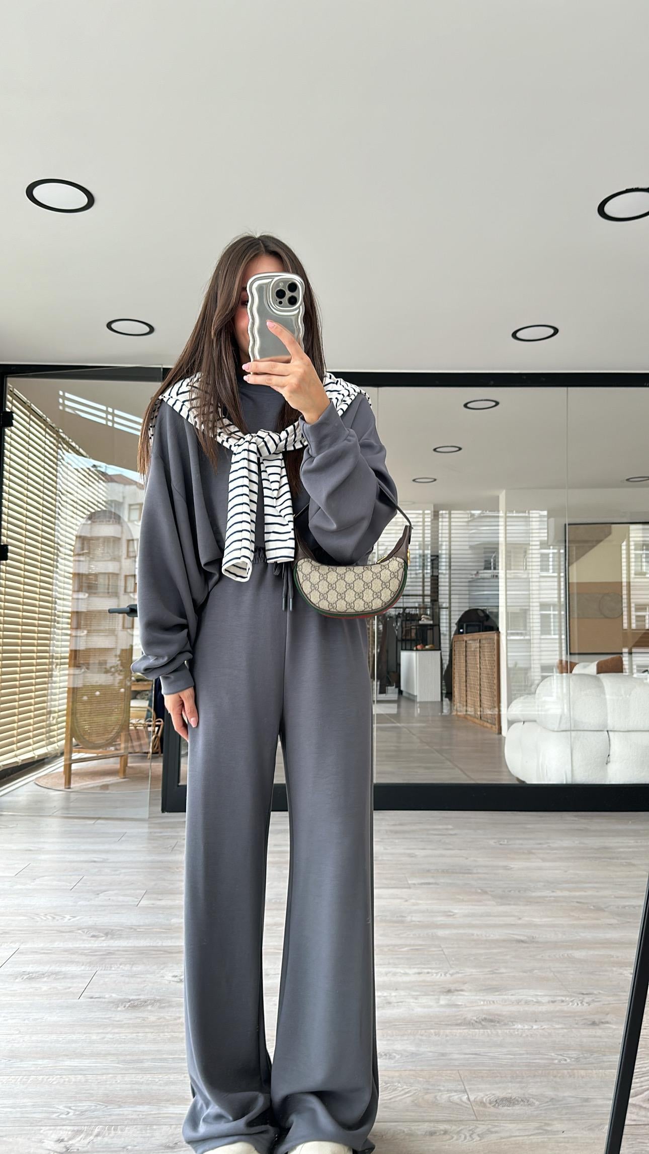 Antrasit Basic Marka Model Sweat Takım 