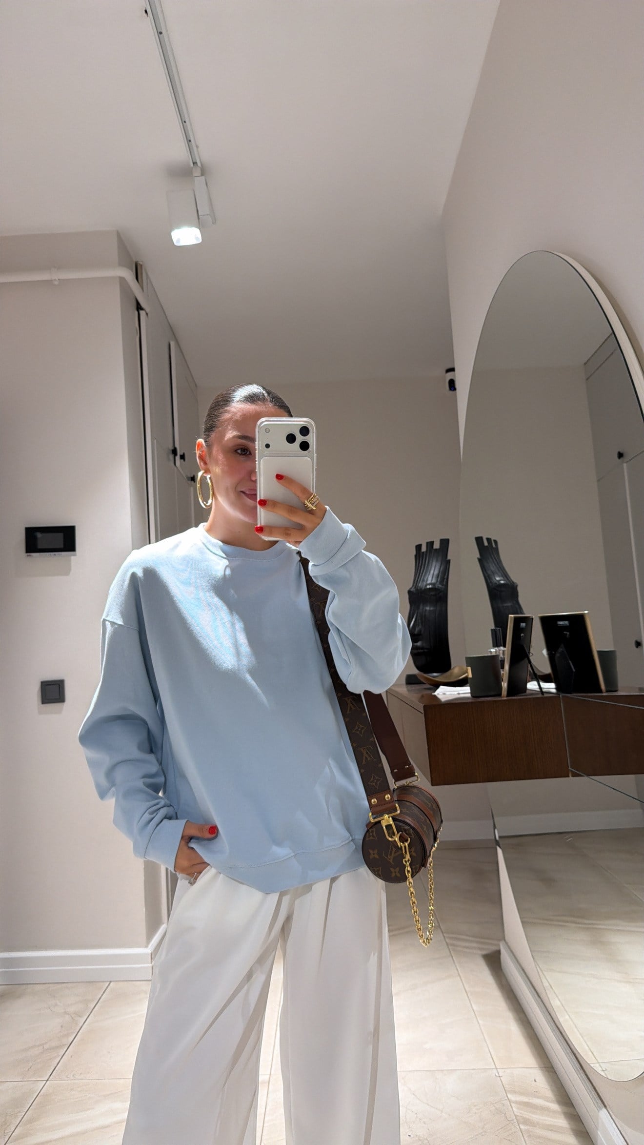 Bebe Mavi Bisiklet Yaka İnce Sweatshirt