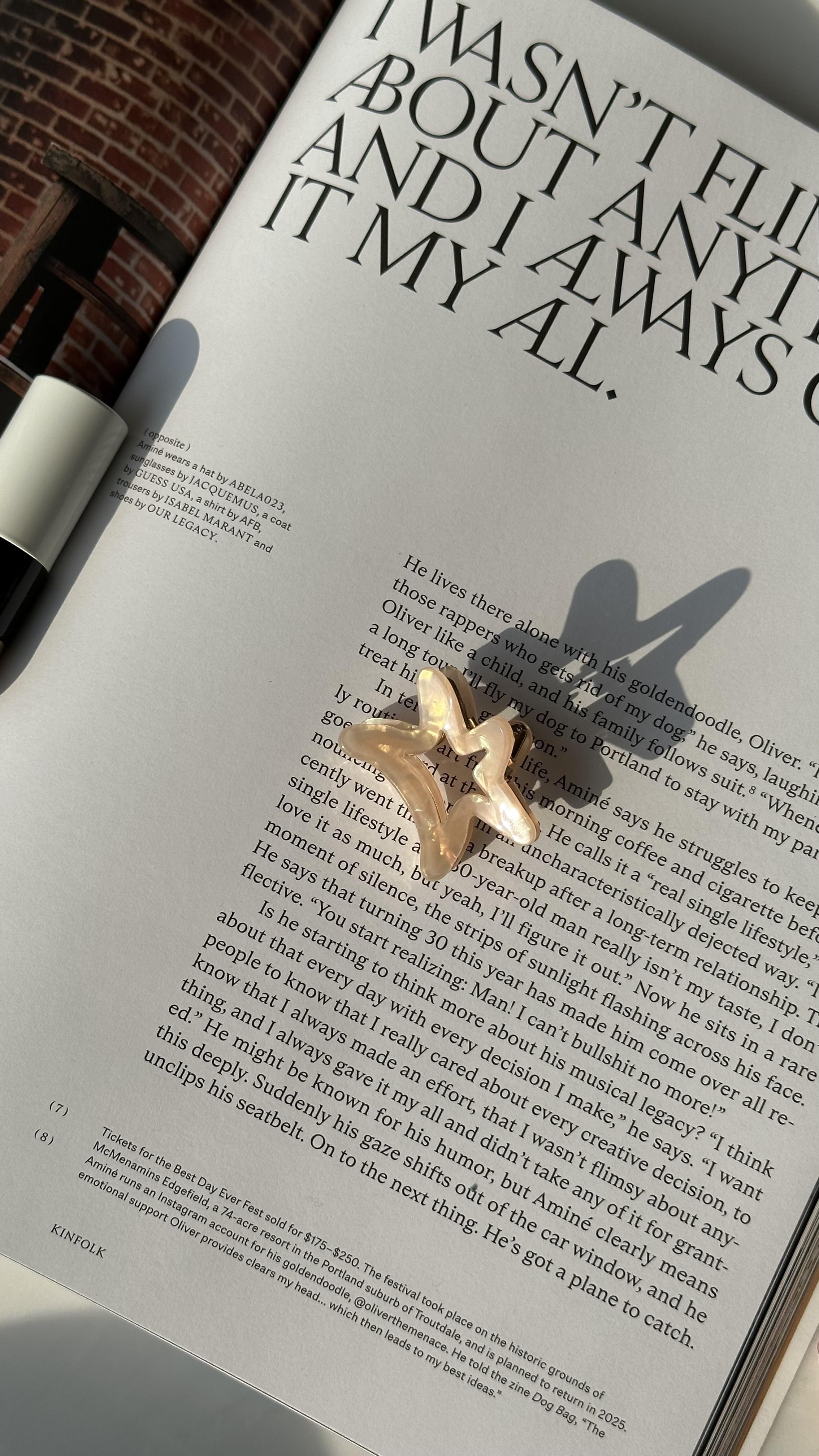 Bej  Hologramlı Yıldızlı Mandal Toka