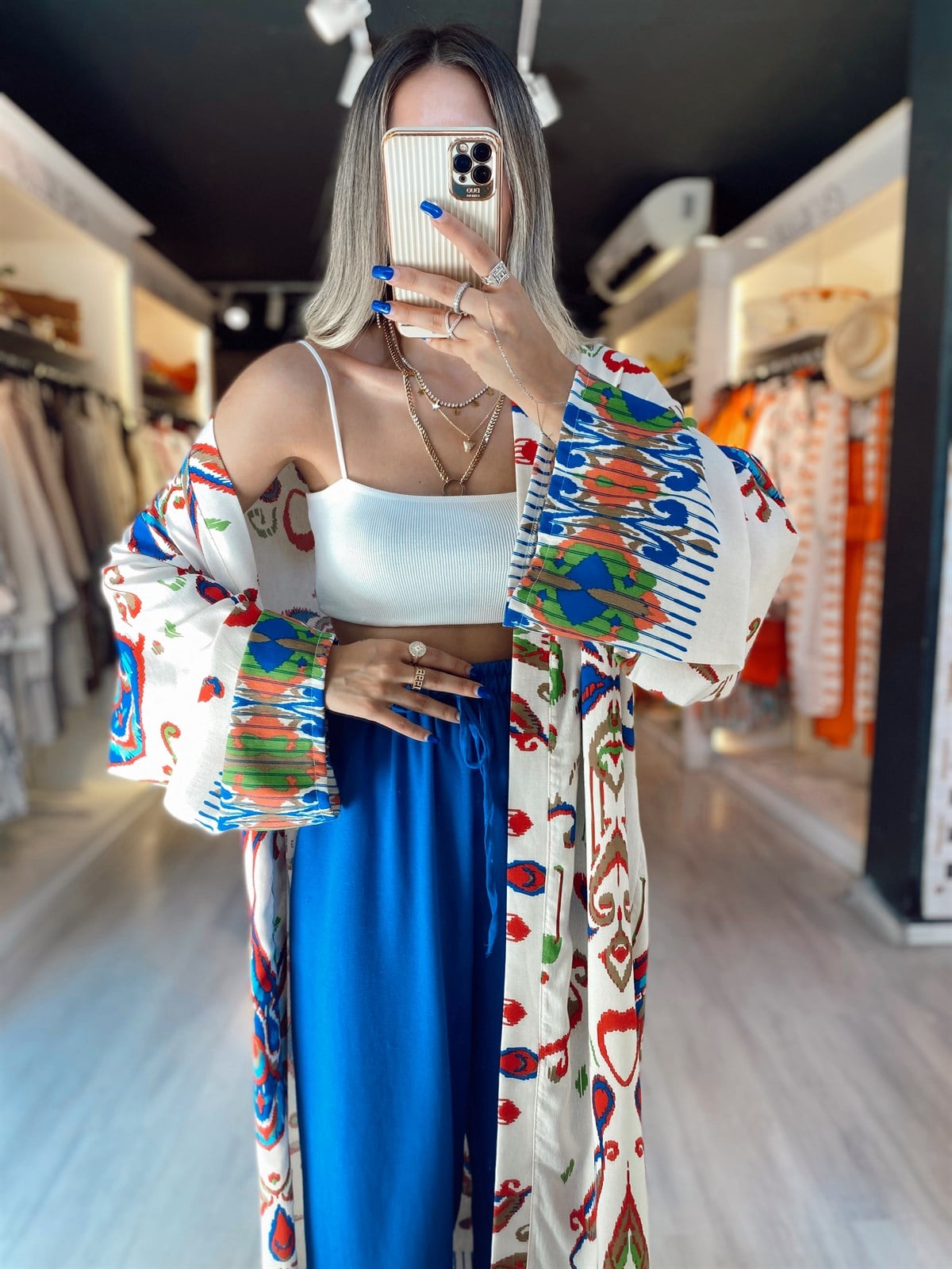 Beyaz İp Askılı Crop 