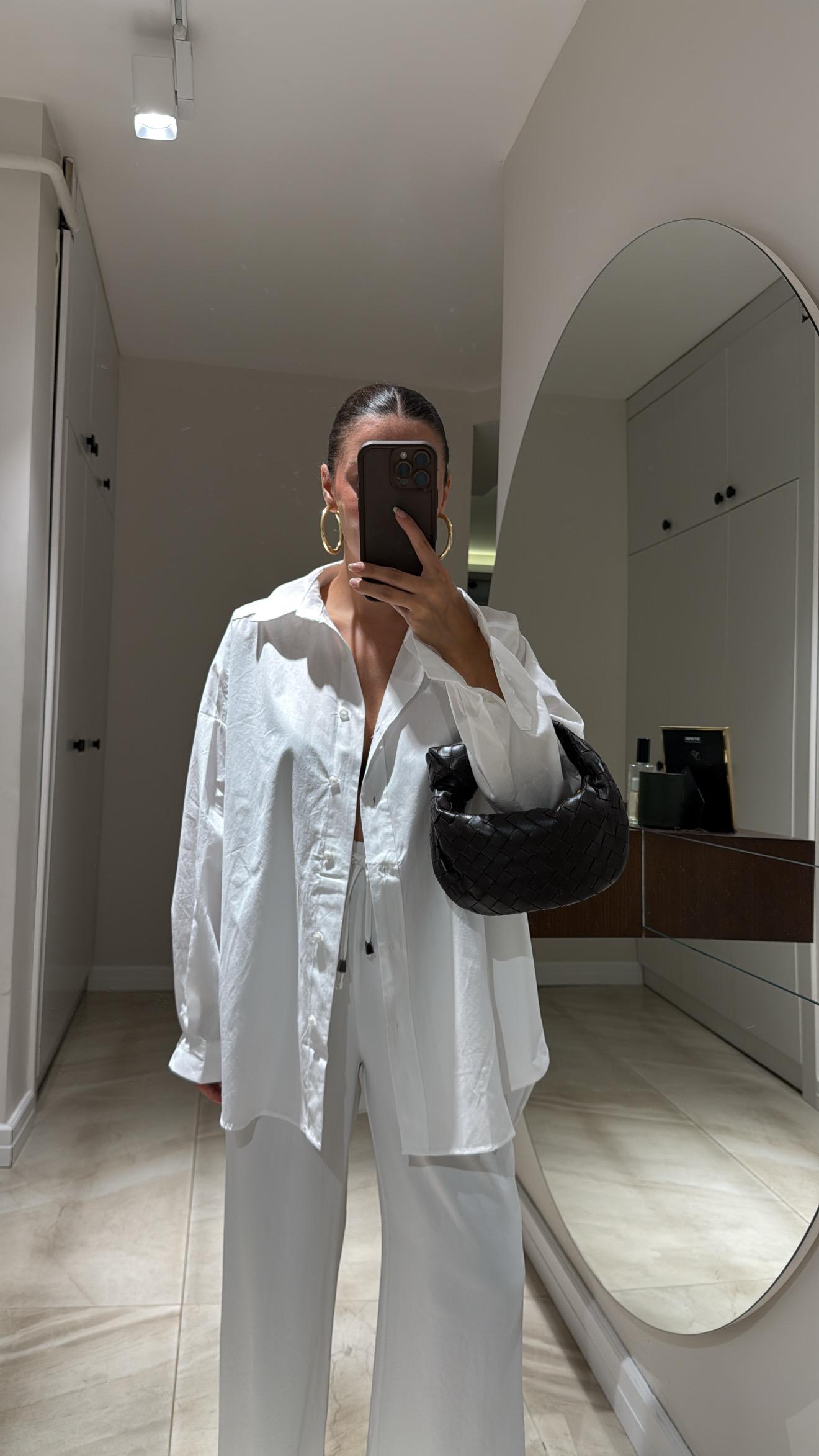 Beyaz Oversize Poplin Gömlek