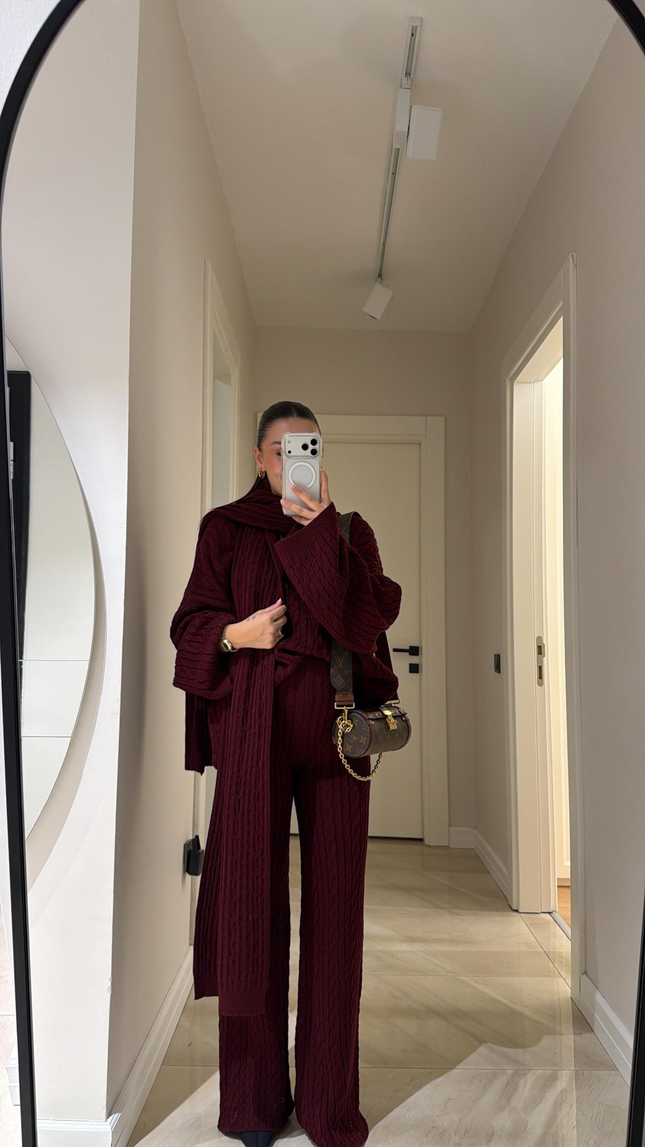 Bordo Atkılı Marka Model Pantolon Takım