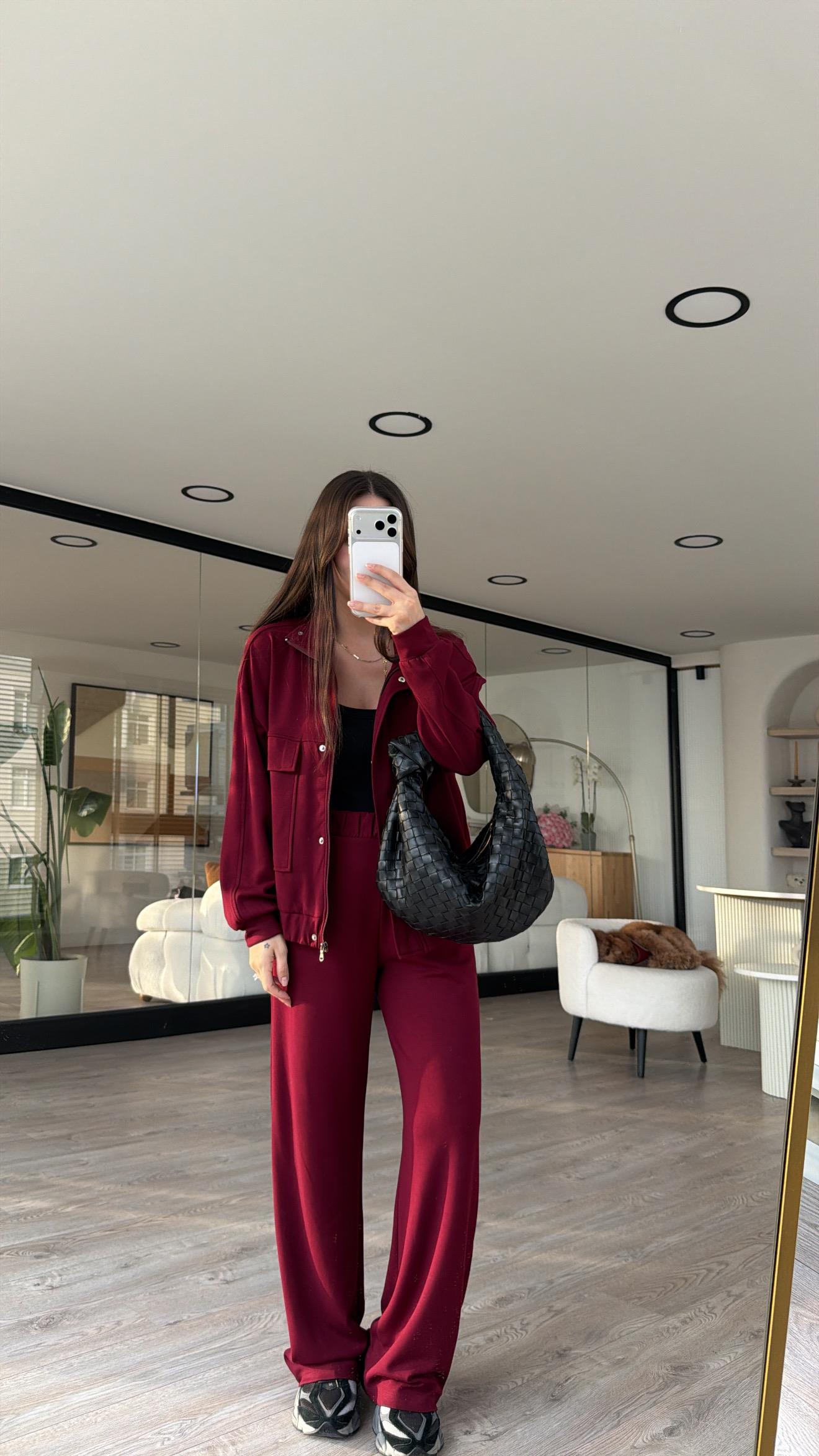 Bordo Çift Cepli Marka Model Modal Takım 