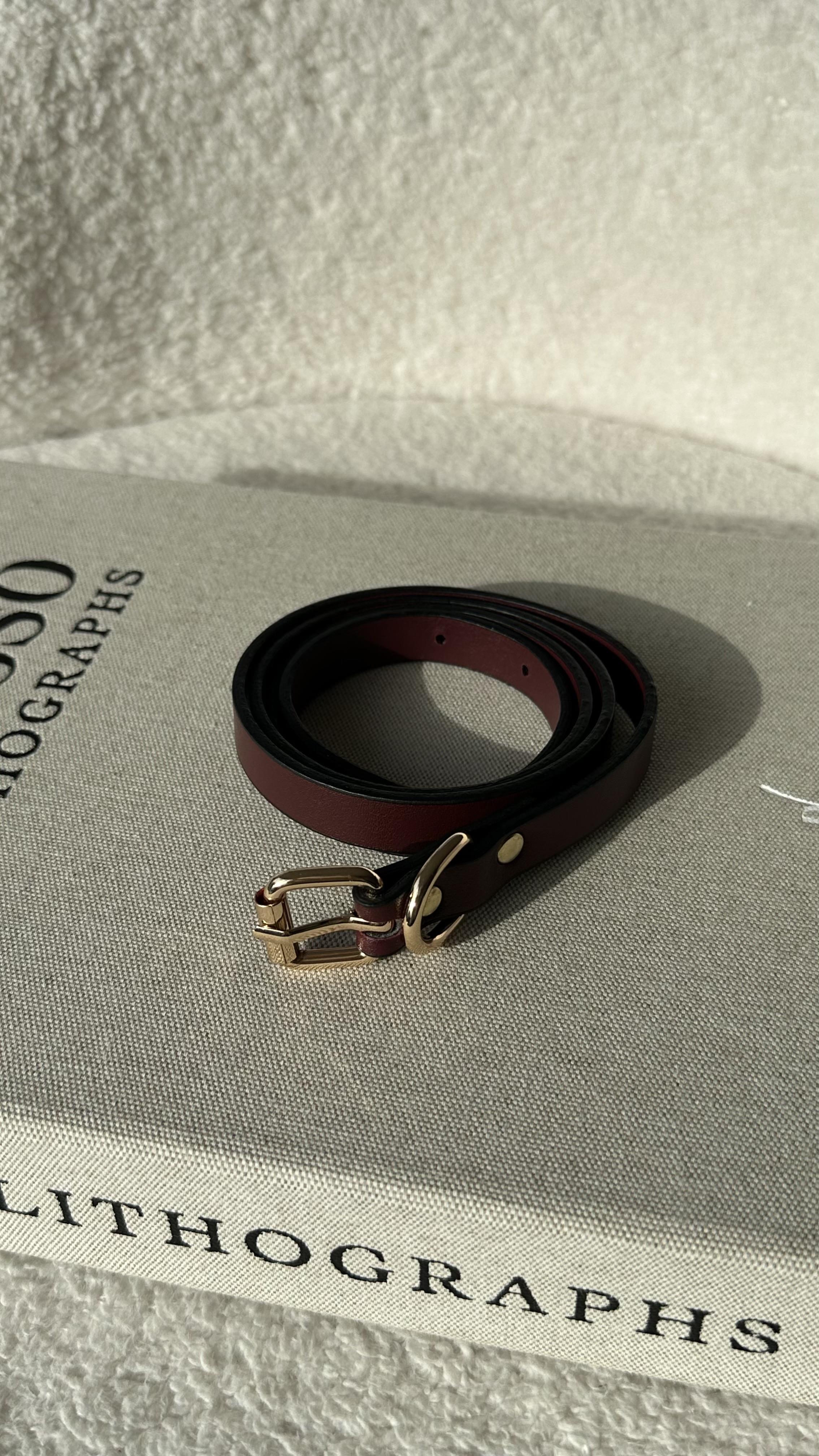 Bordo Gold Halkalı Kemer 