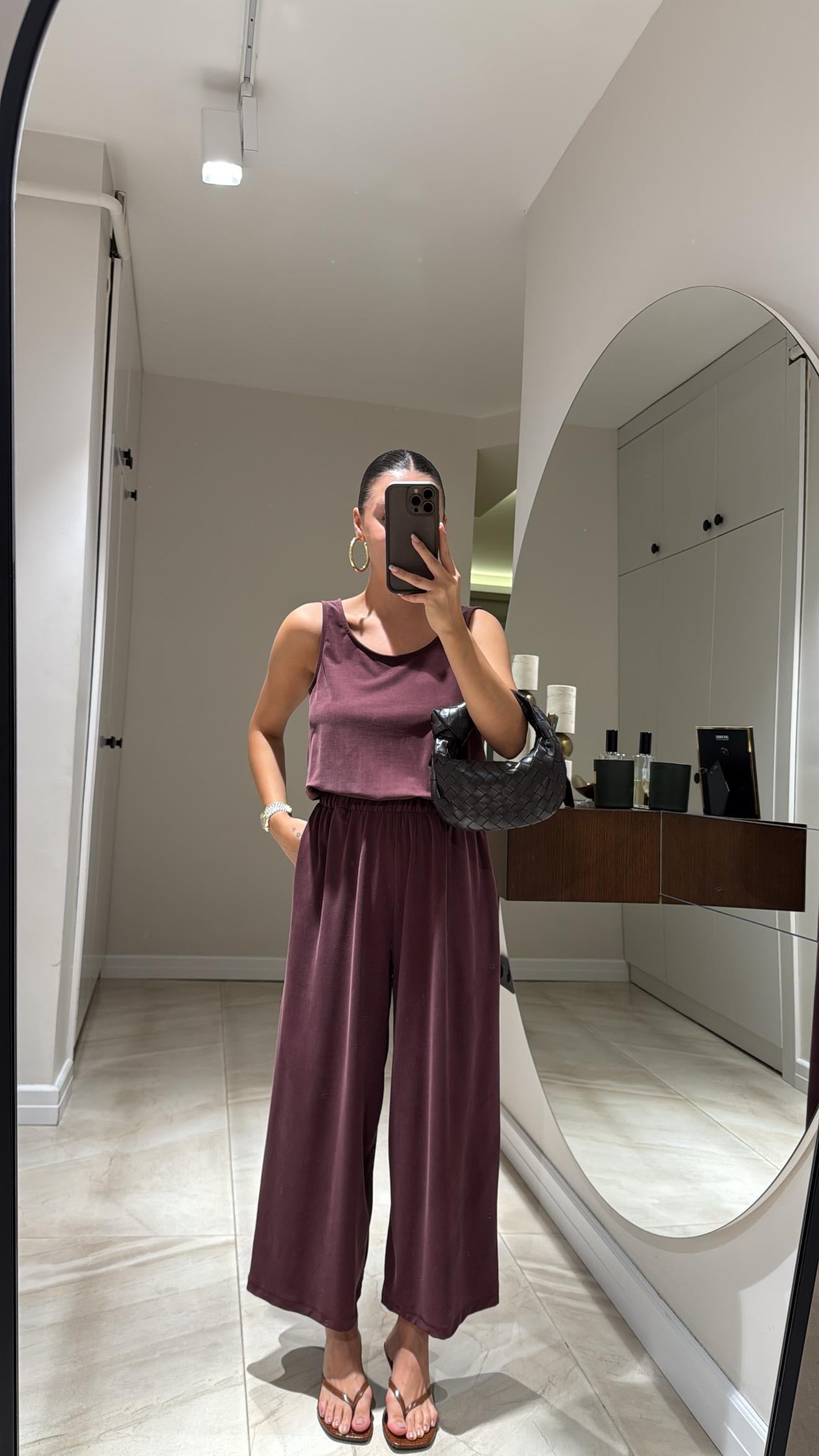 Bordo Kalın Askılı Modal Tulum