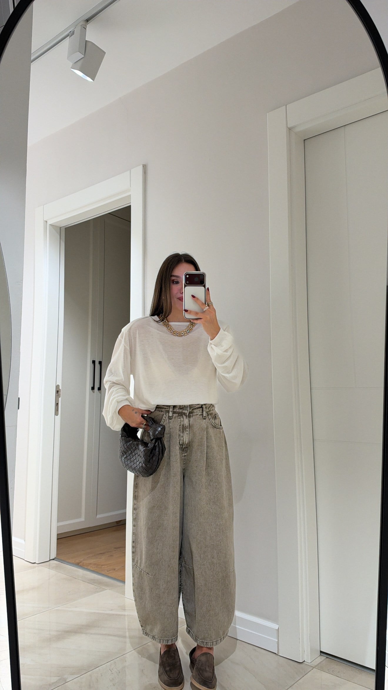 Olive Dikiş Detaylı Vintage Barrel Jean 