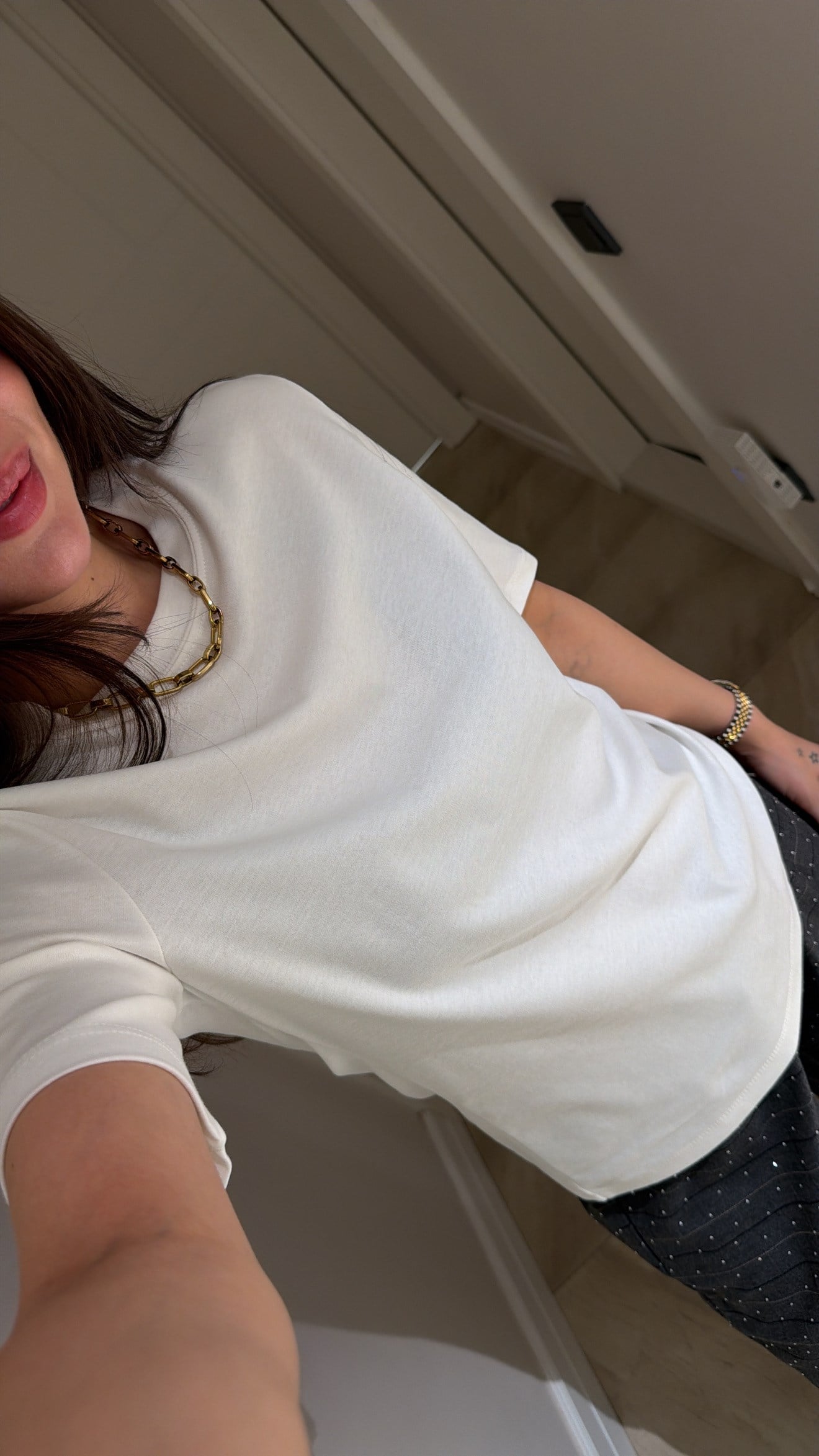 Ekru Bisiklet Yaka Marka Model Kısa Kol Tişört