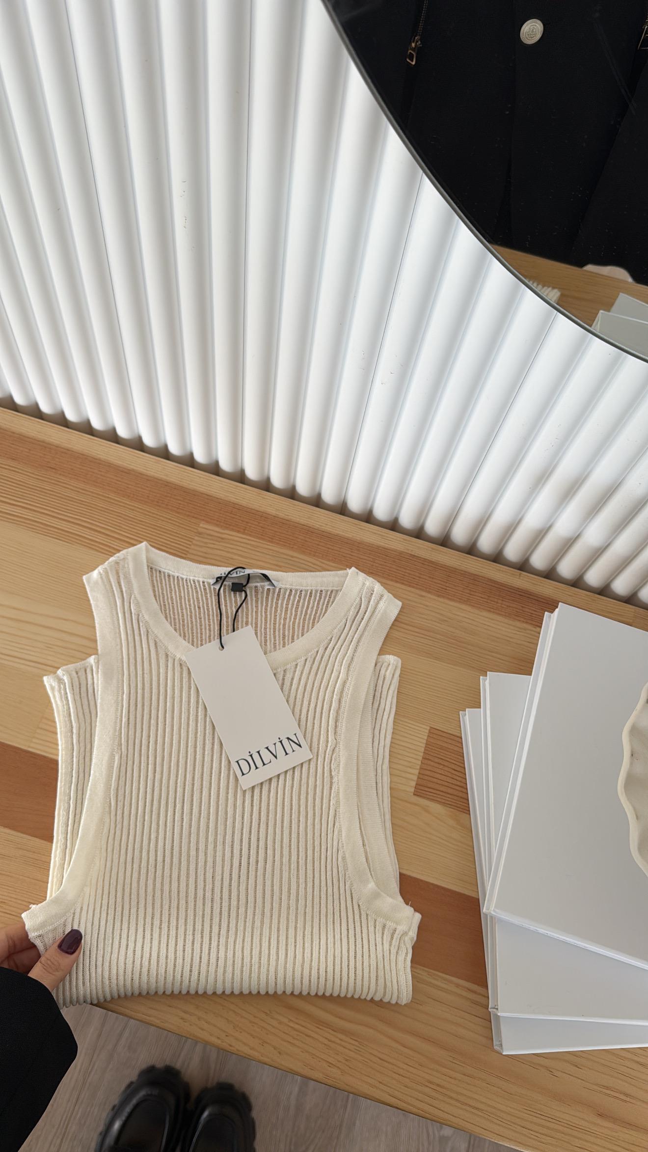 Ekru Fitilli Transparan Bisiklet Yaka Dilvin Atlet