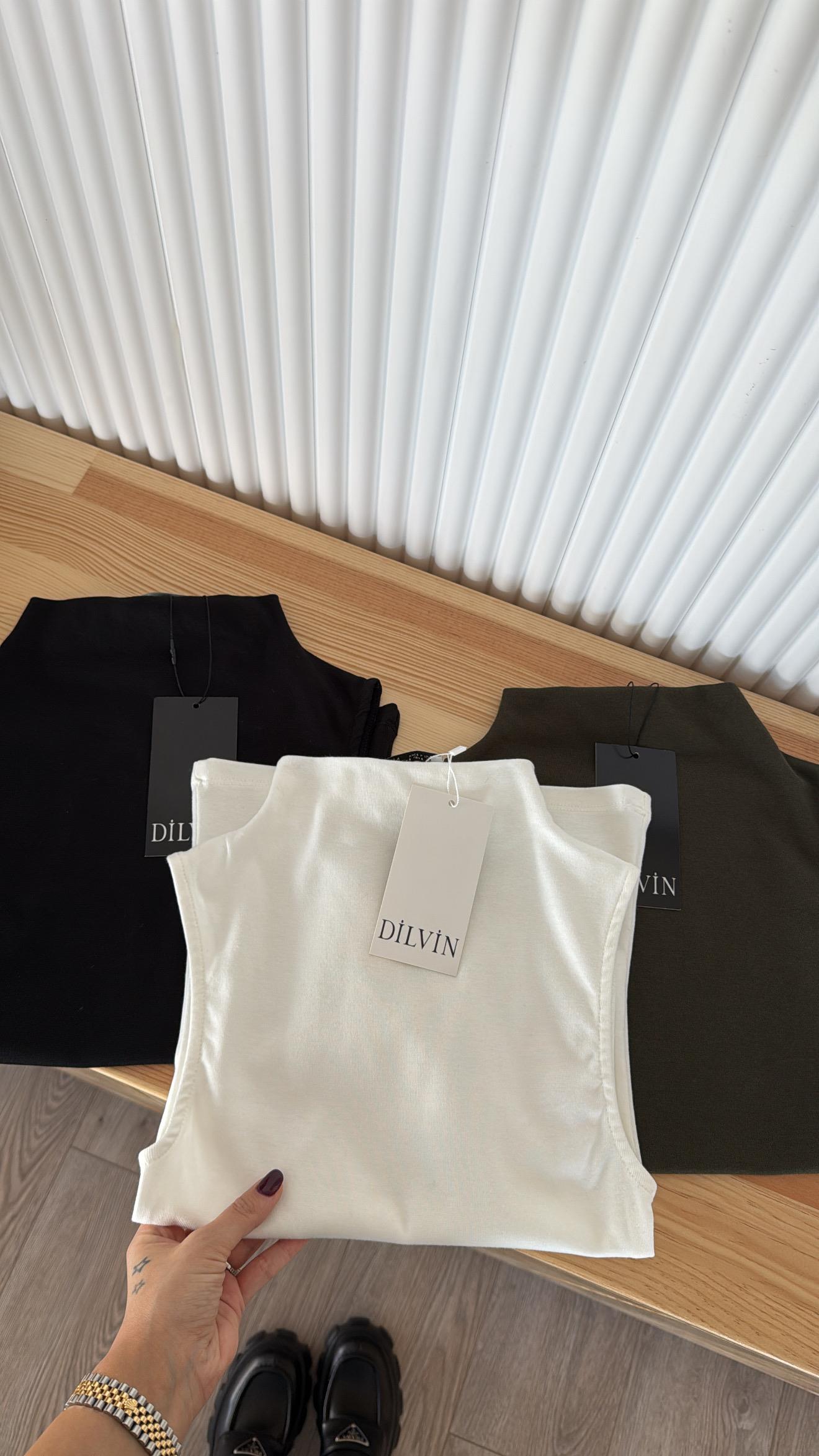 Ekru Yarım Balıkçı Yaka Modal Dilvin Atlet