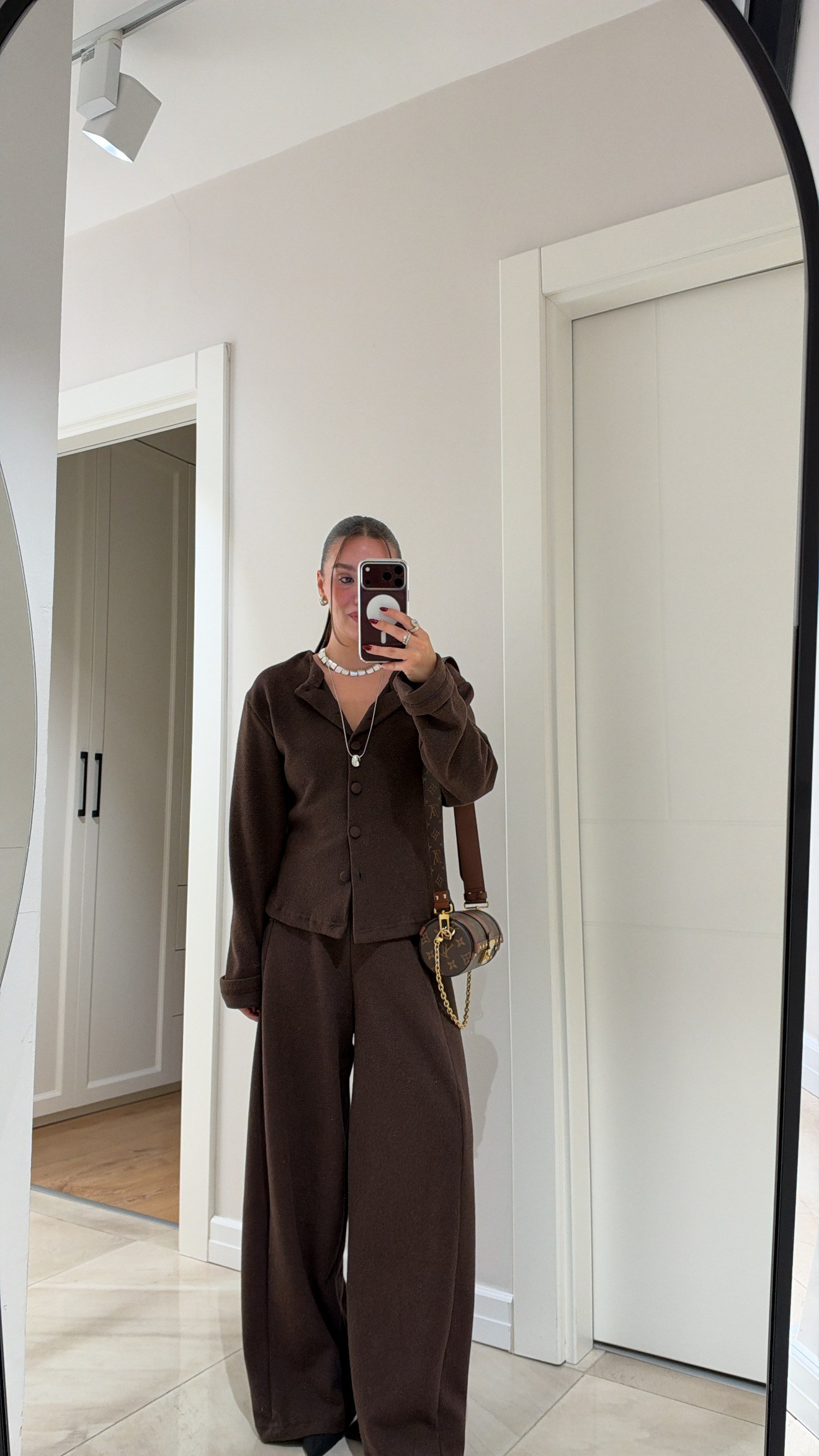 Kahve Düğmeli Marka Model Triko Takım